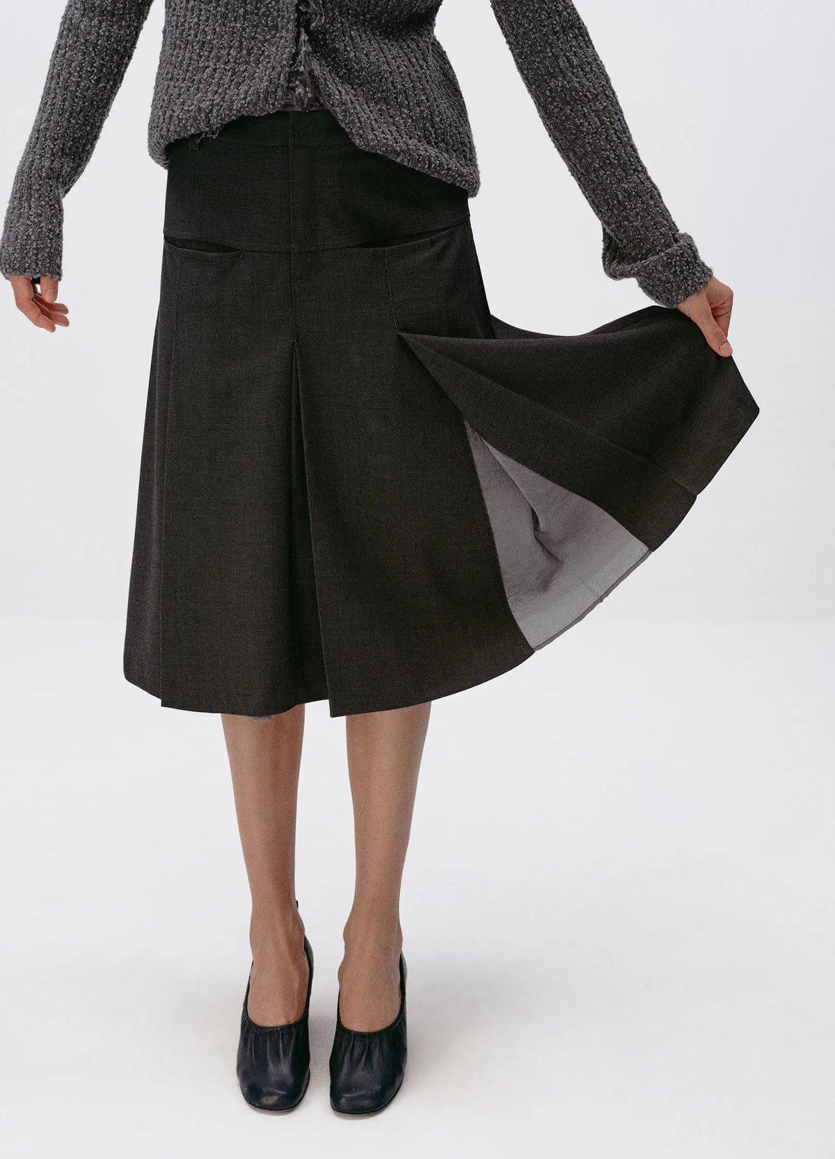 Merino Pleated Skirt
