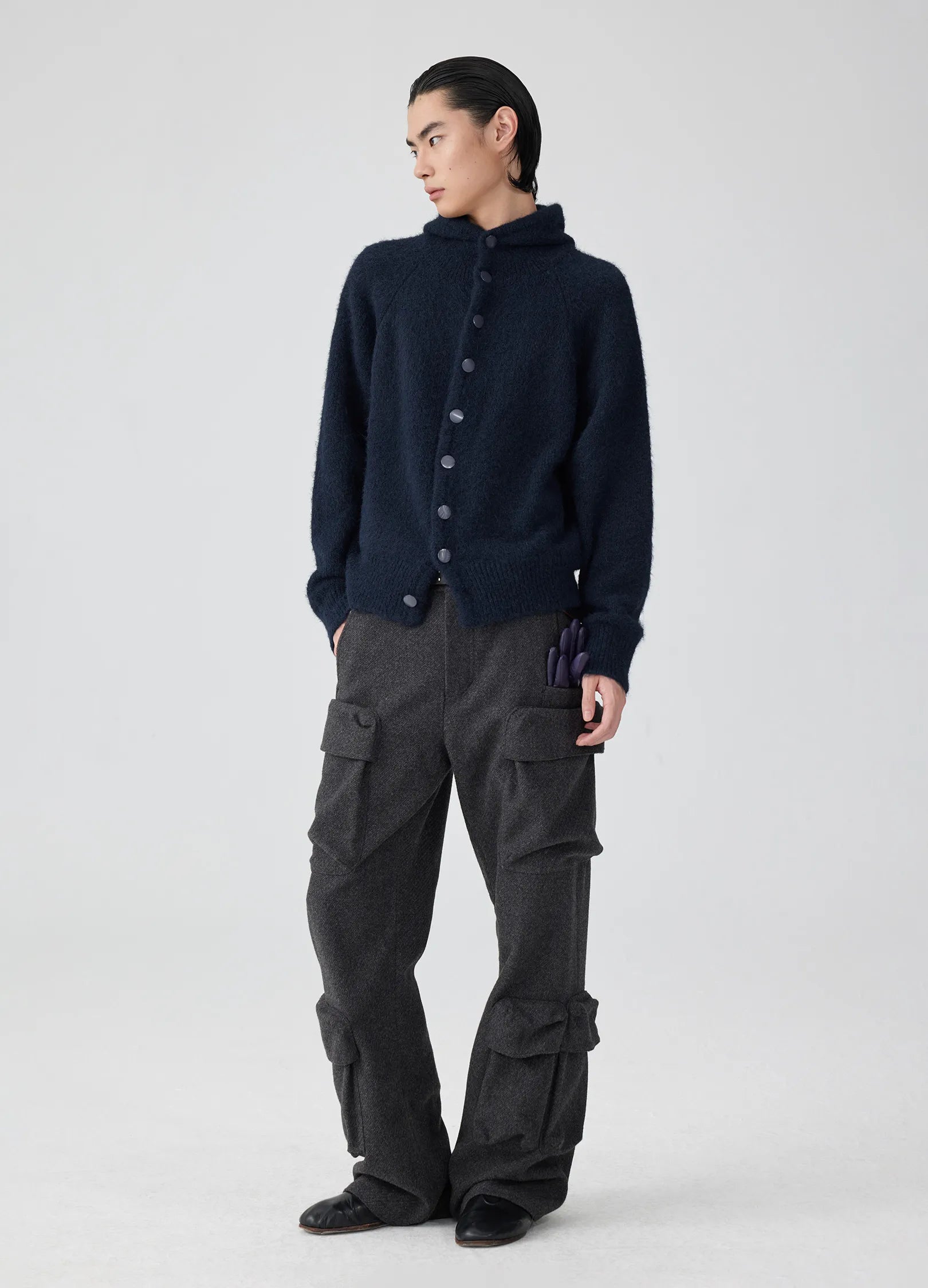 Mohair Button Hoodie – VERSEAS Mohair Button Hoodie – VERSEAS