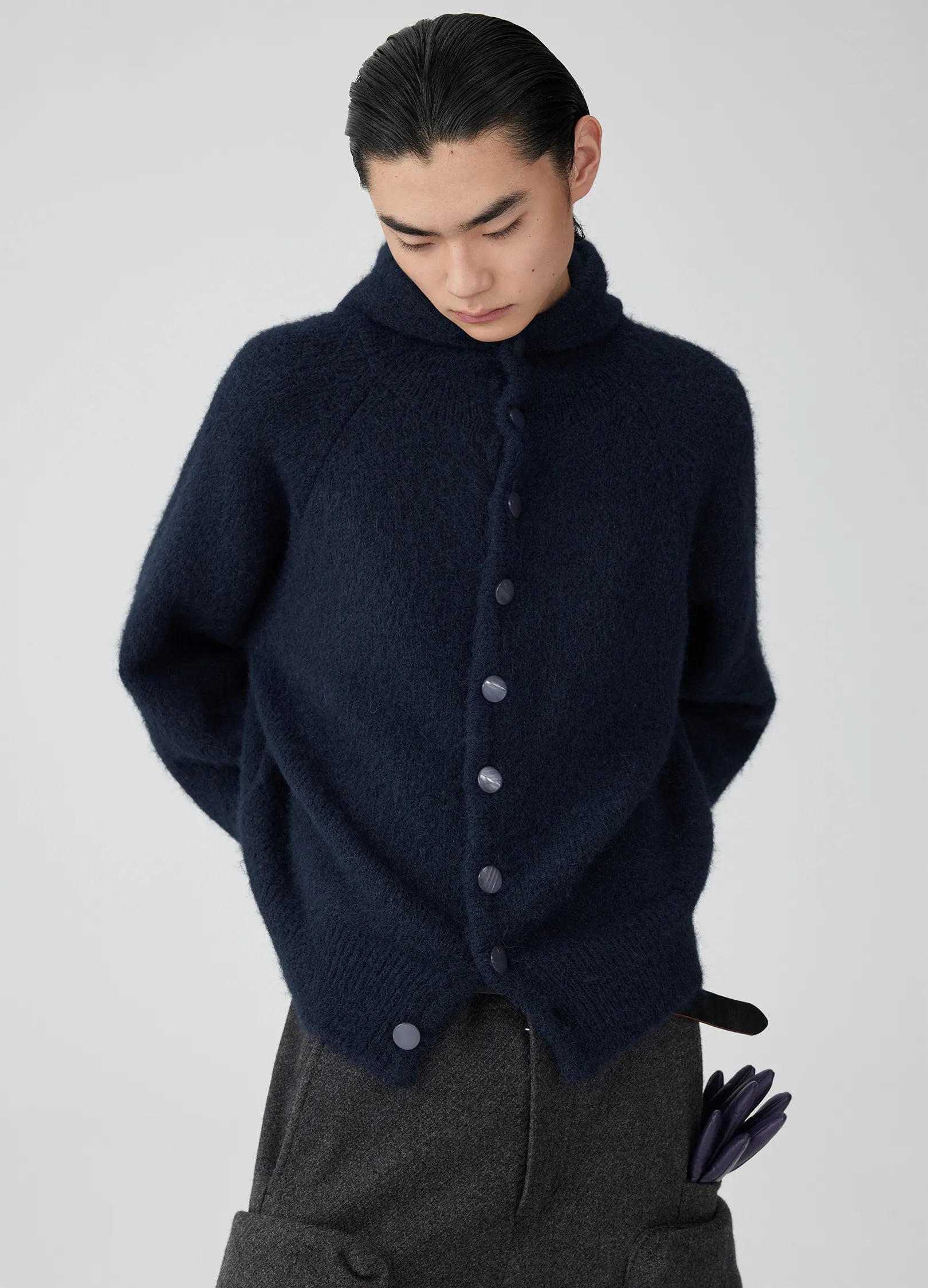 Mohair Button Hoodie – VERSEAS Mohair Button Hoodie – VERSEAS