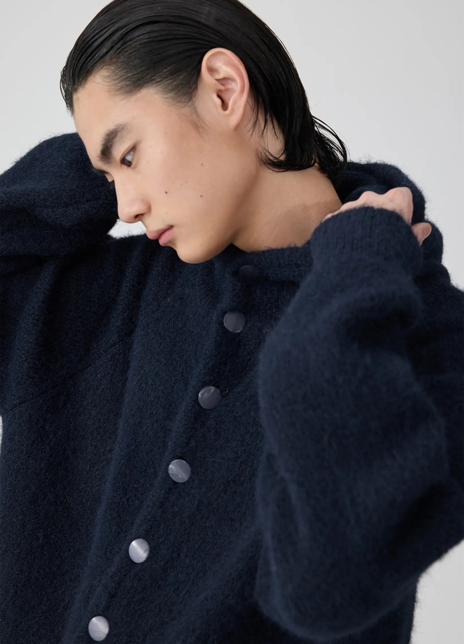 Mohair Button Hoodie – VERSEAS Mohair Button Hoodie – VERSEAS