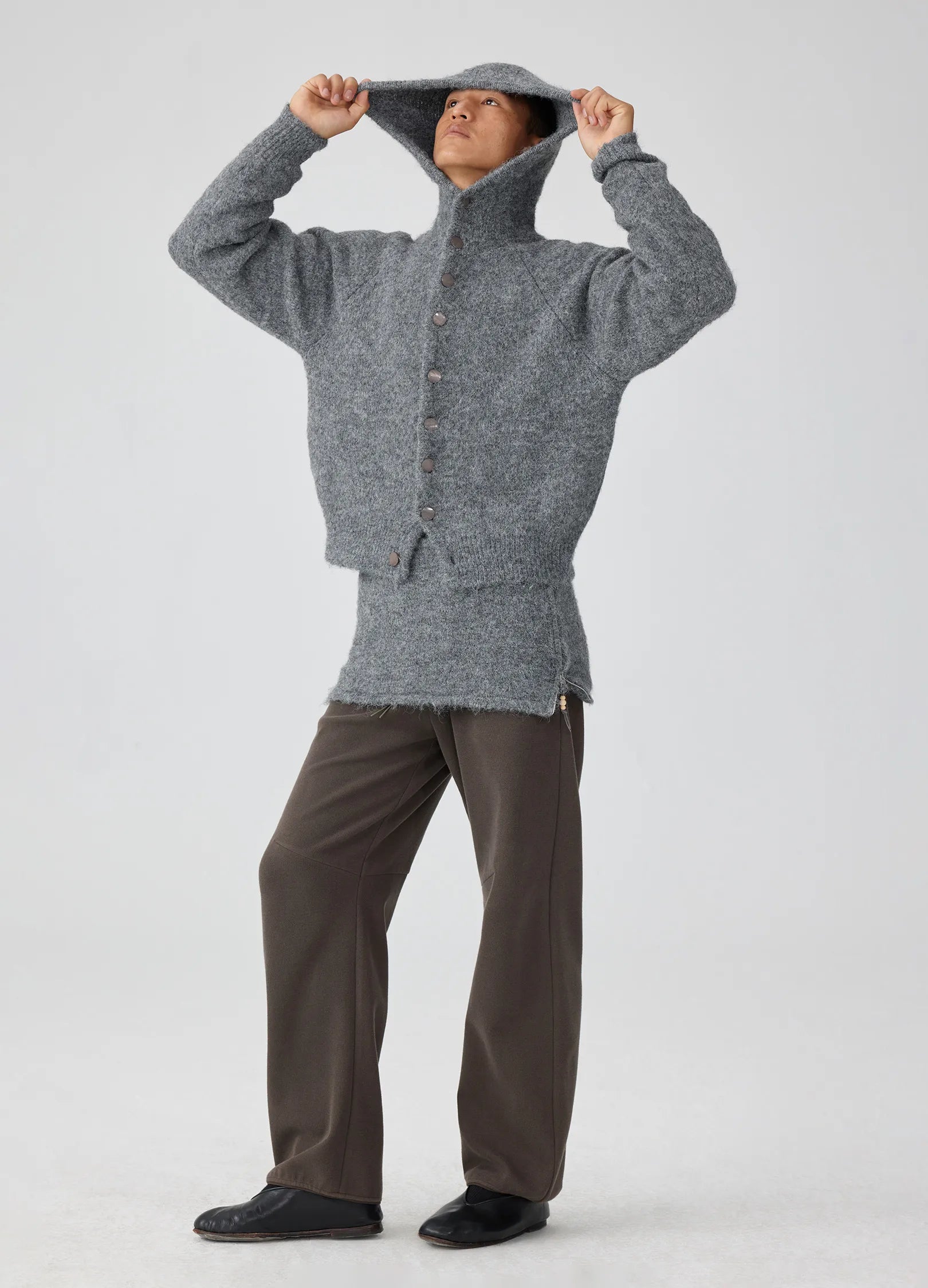 Mohair Button Hoodie – VERSEAS Mohair Button Hoodie – VERSEAS