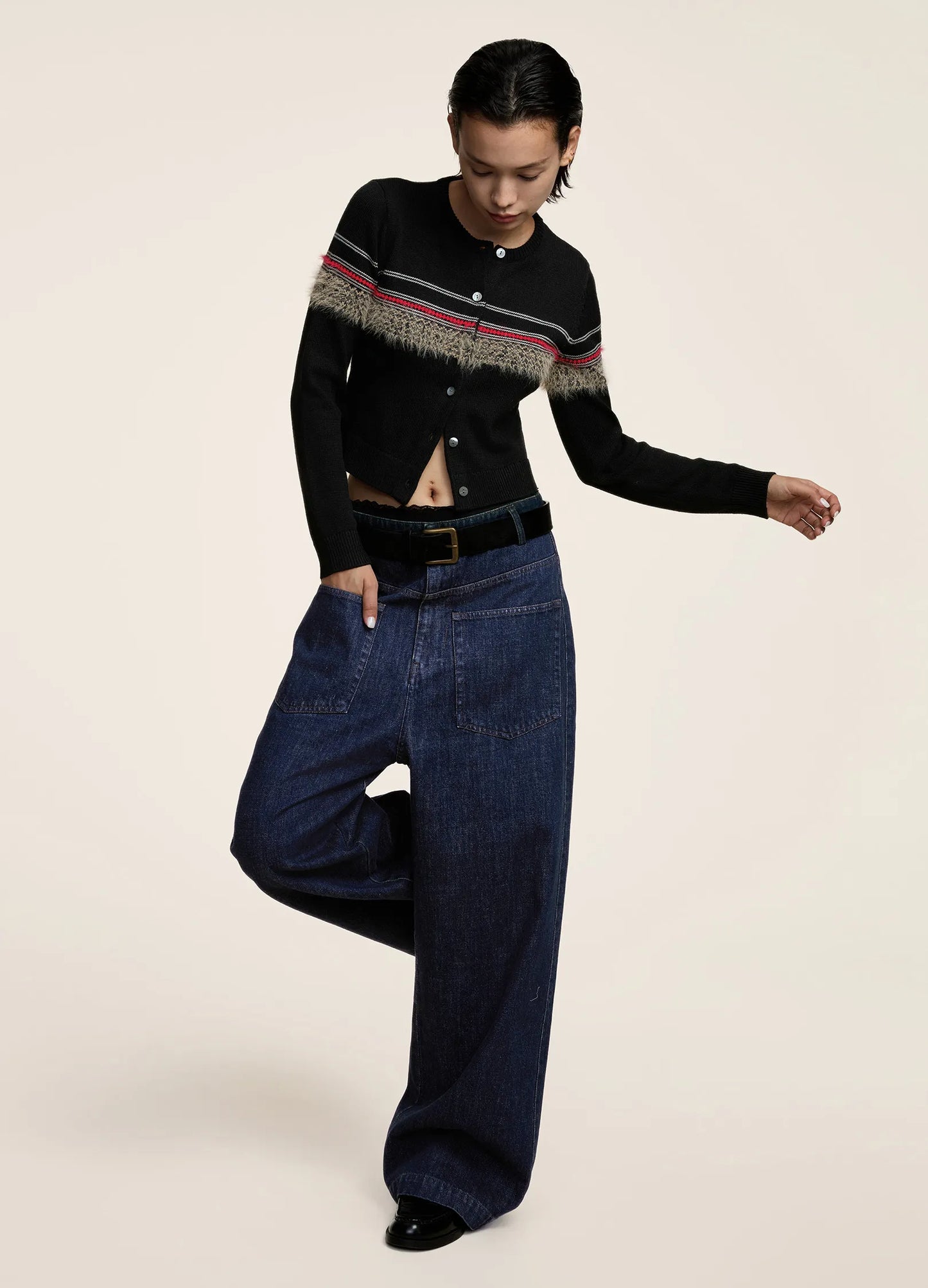 Mohair Design Cardigan - Fitted