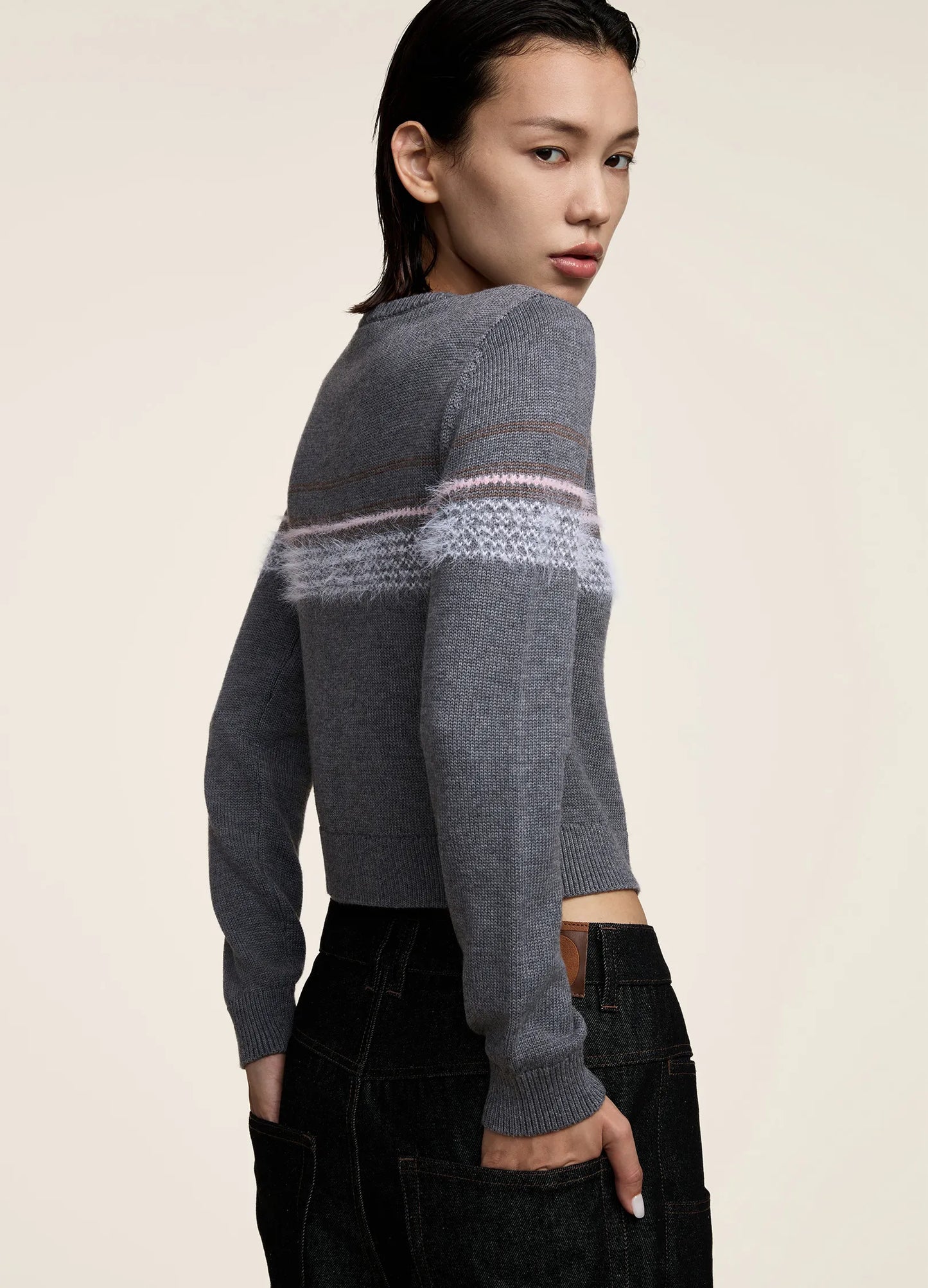 Mohair Design Cardigan - Fitted