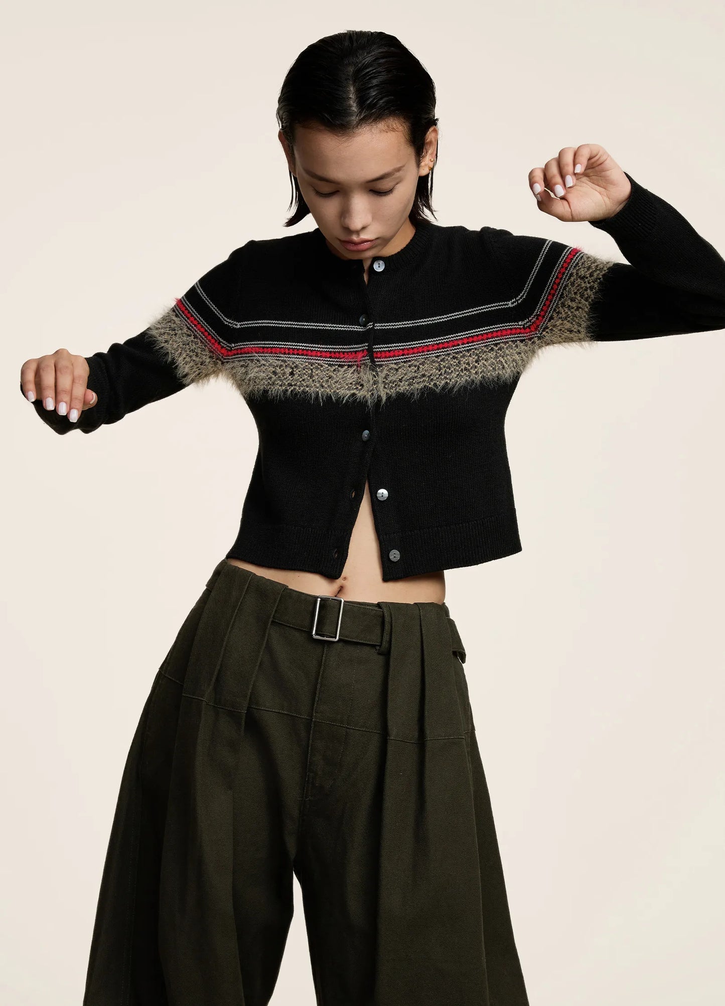 Mohair Design Cardigan - Fitted