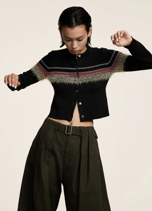 Mohair Design Cardigan - Fitted