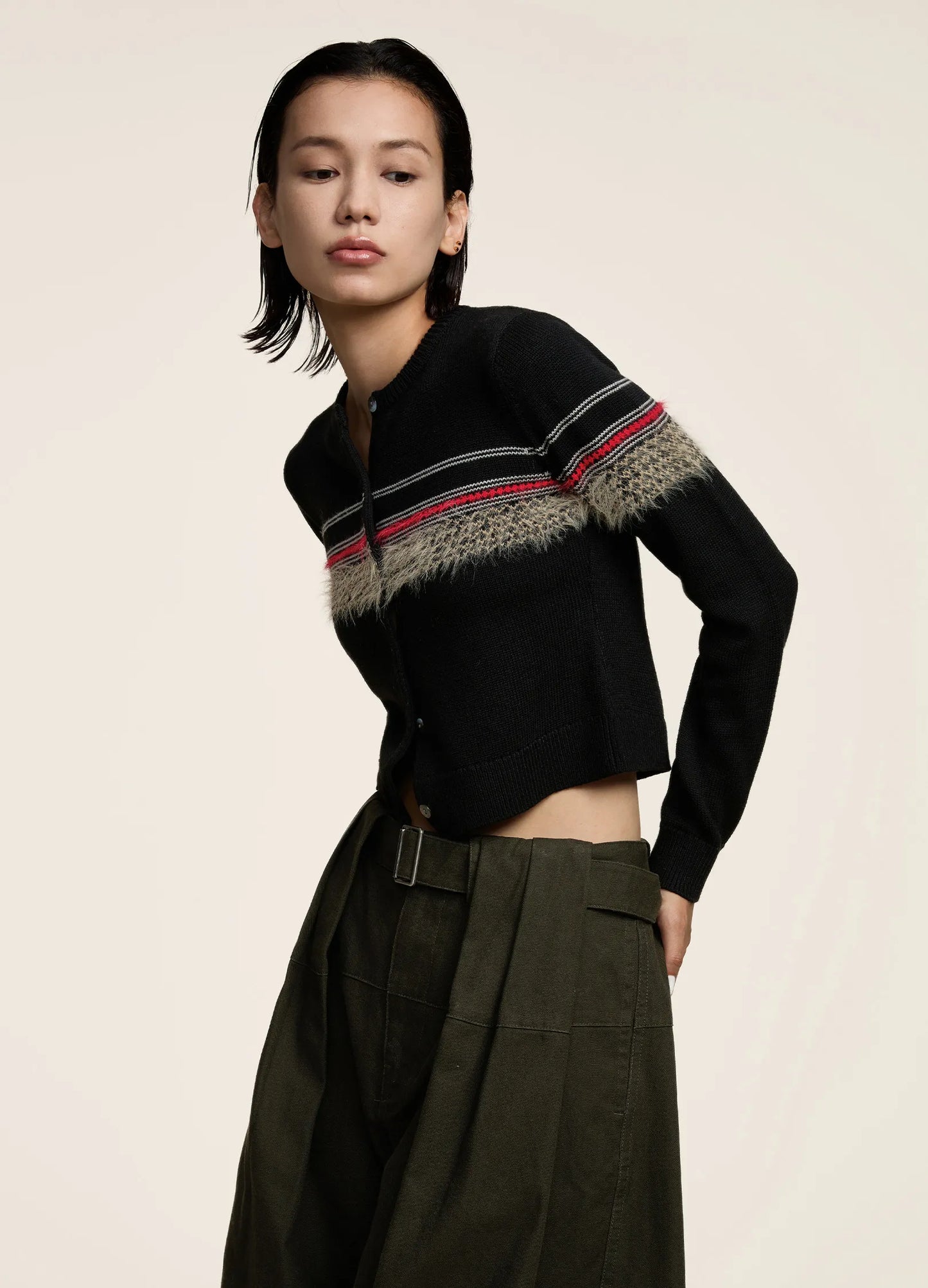 Mohair Design Cardigan - Fitted