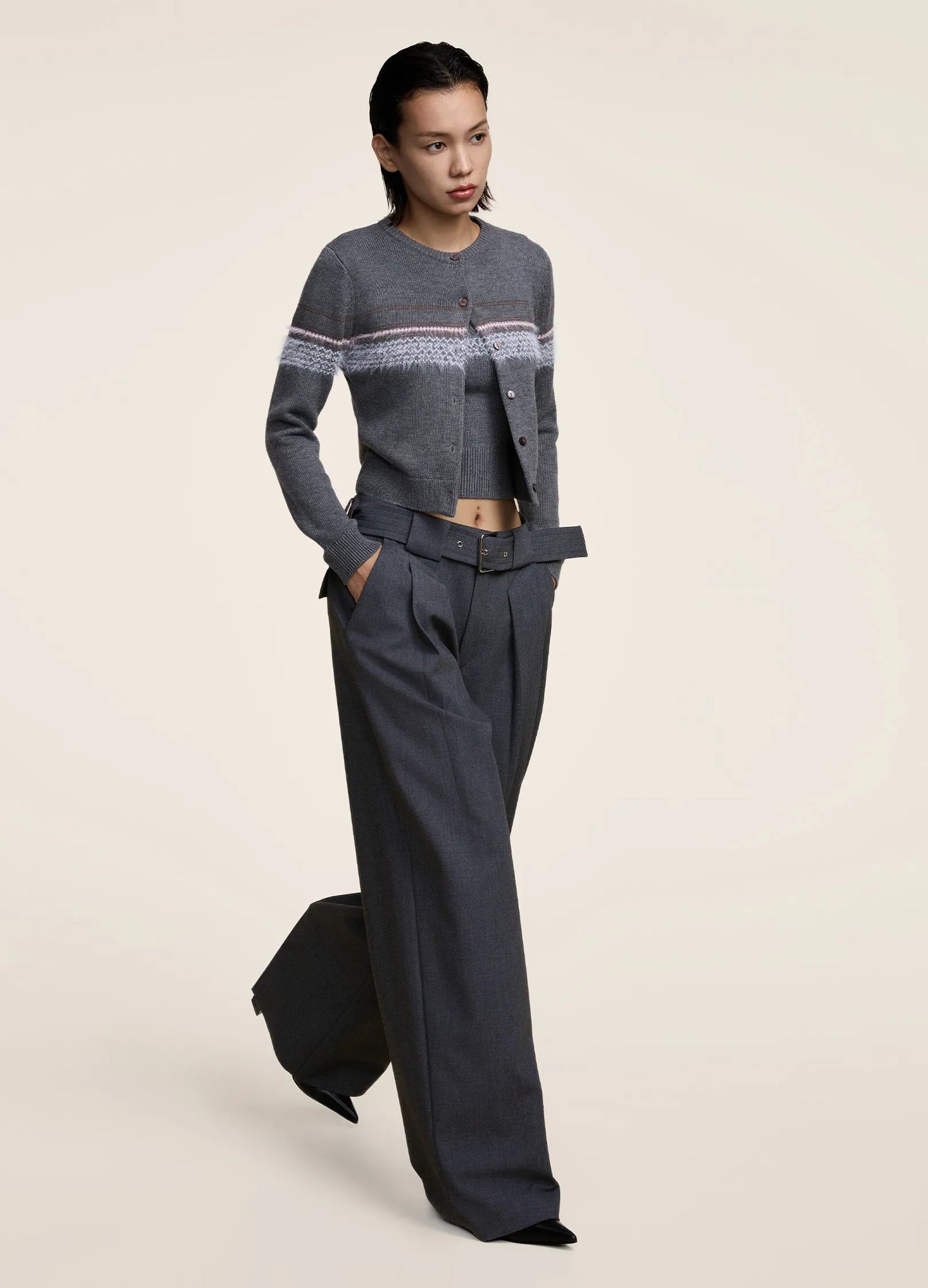 Mohair Design Cardigan - Fitted