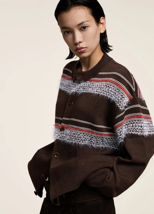 Mohair Design Cardigan - Loose