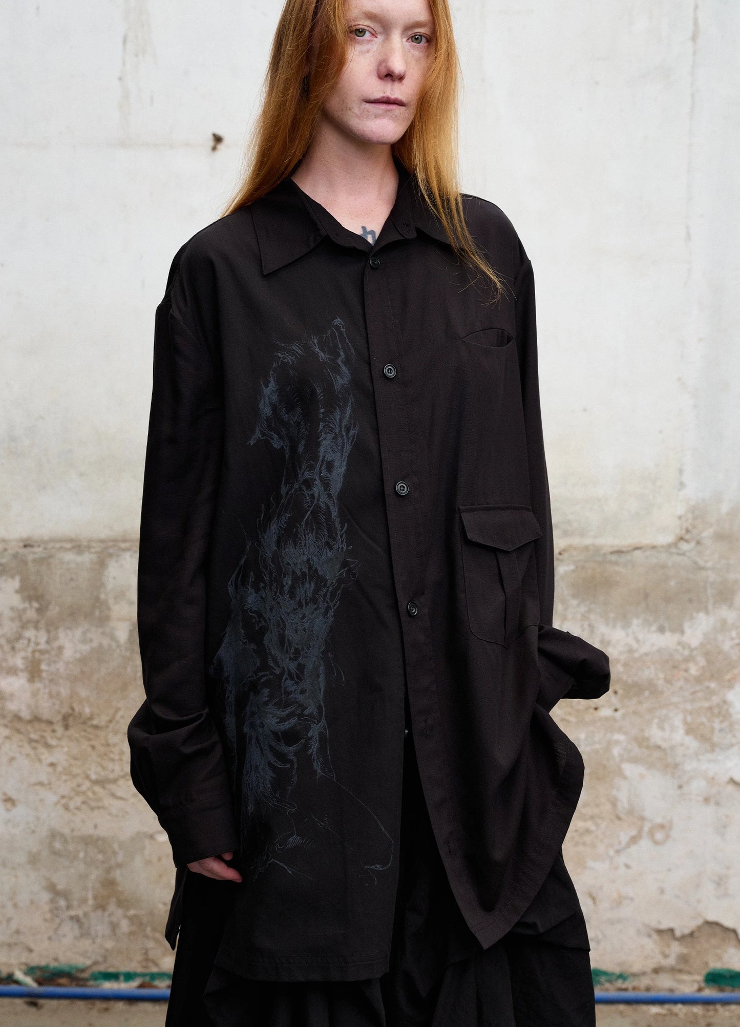 Multi-Pocket Graphic Shirt