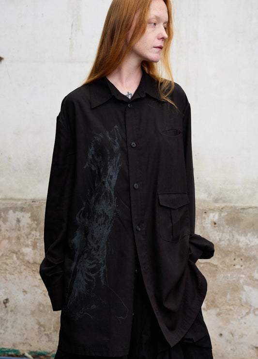 Multi-Pocket Graphic Shirt
