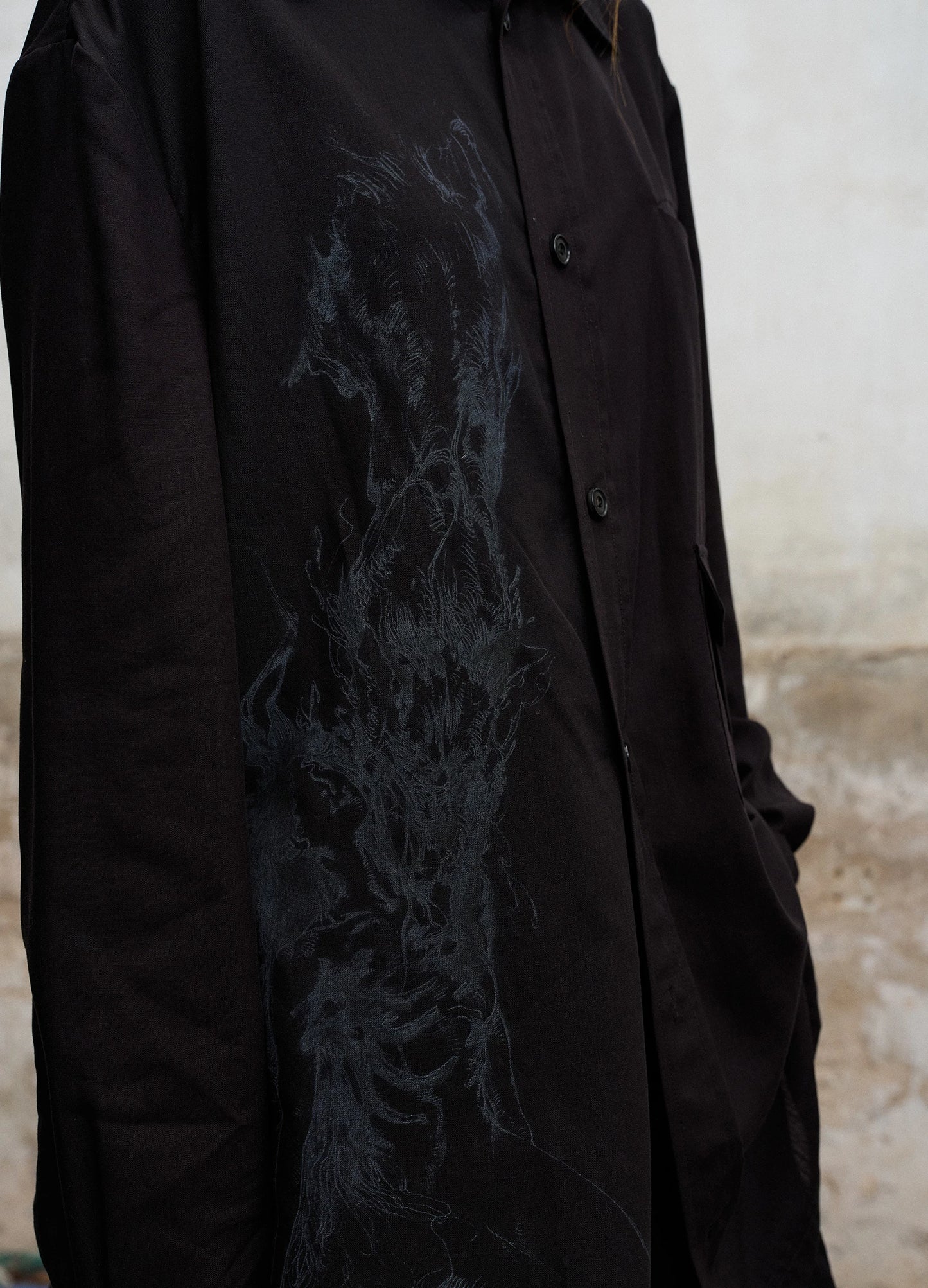 Multi-Pocket Graphic Shirt