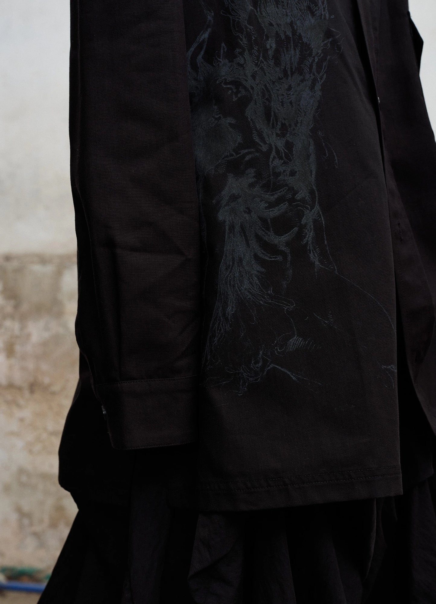 Multi-Pocket Graphic Shirt