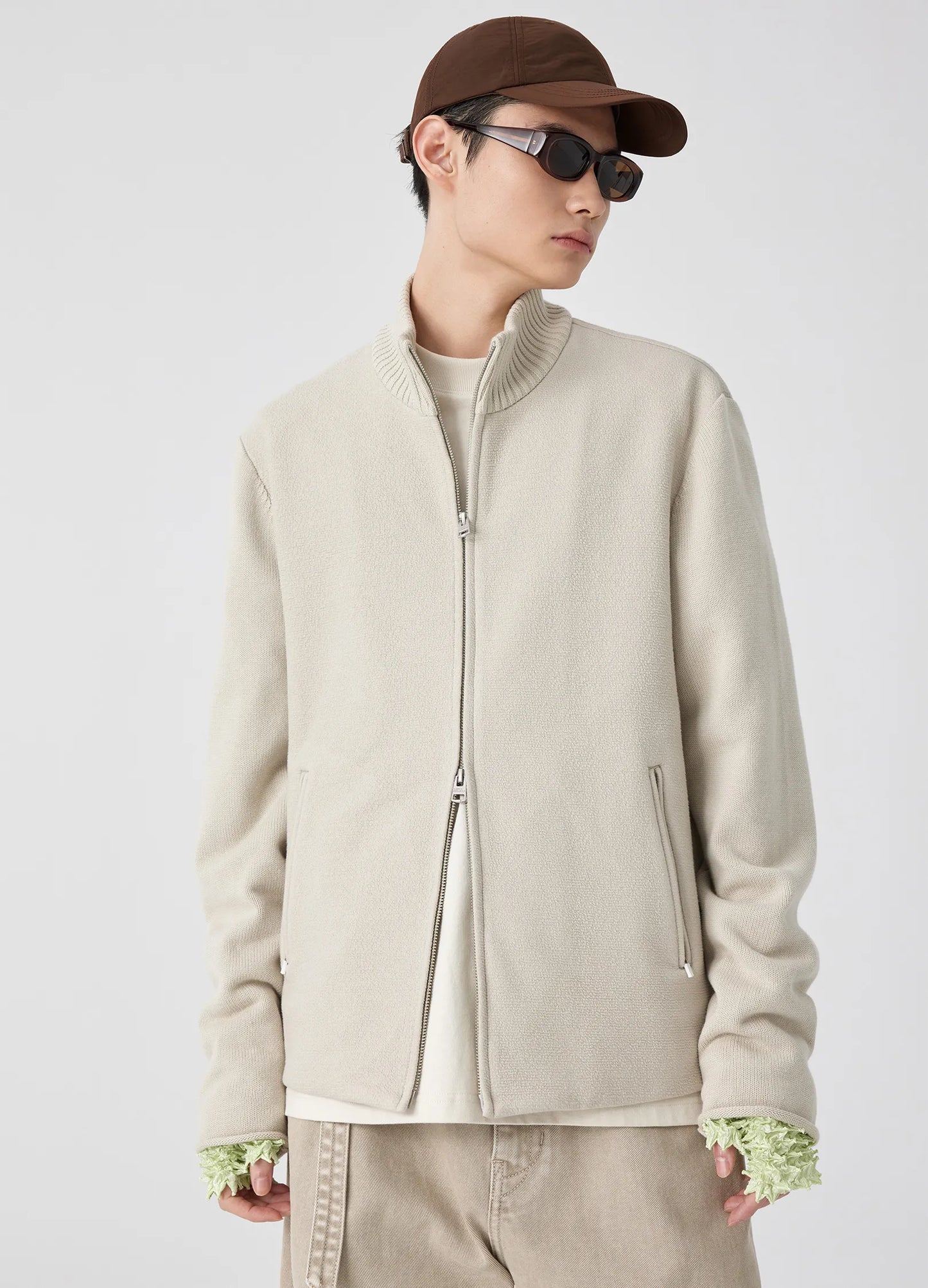 Paneled Knit Jacket