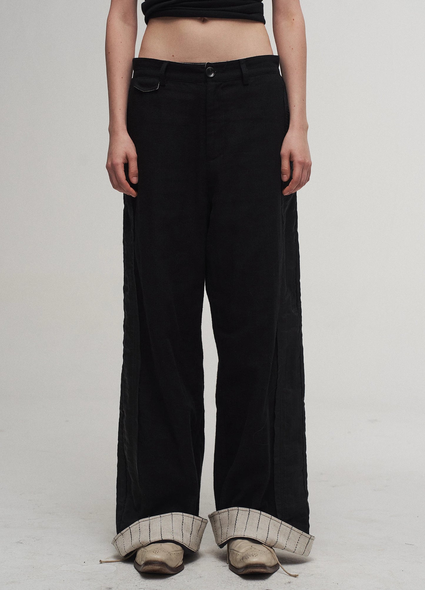 Patchwork Straight Trousers