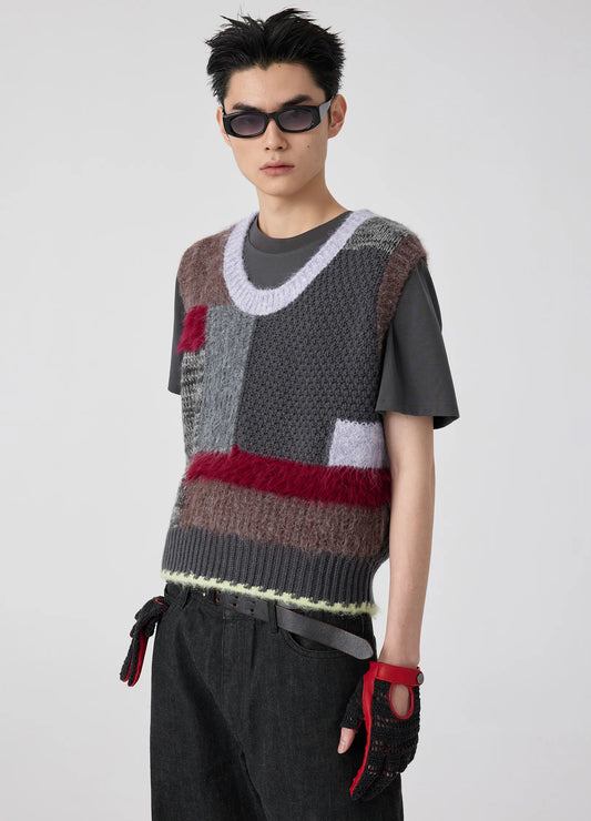 Patchwork Wool Vest