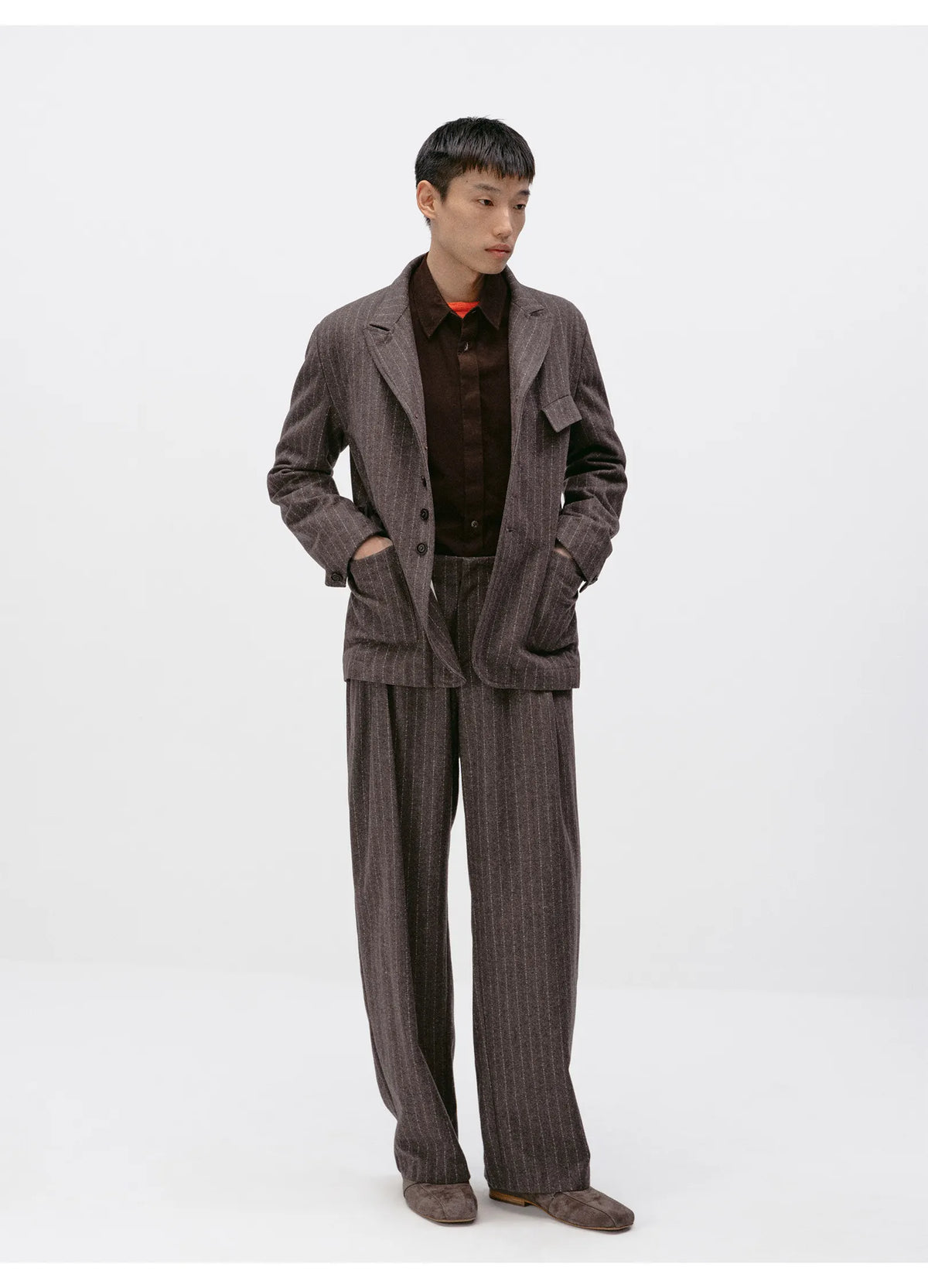 Pinstripe Wool Blazer