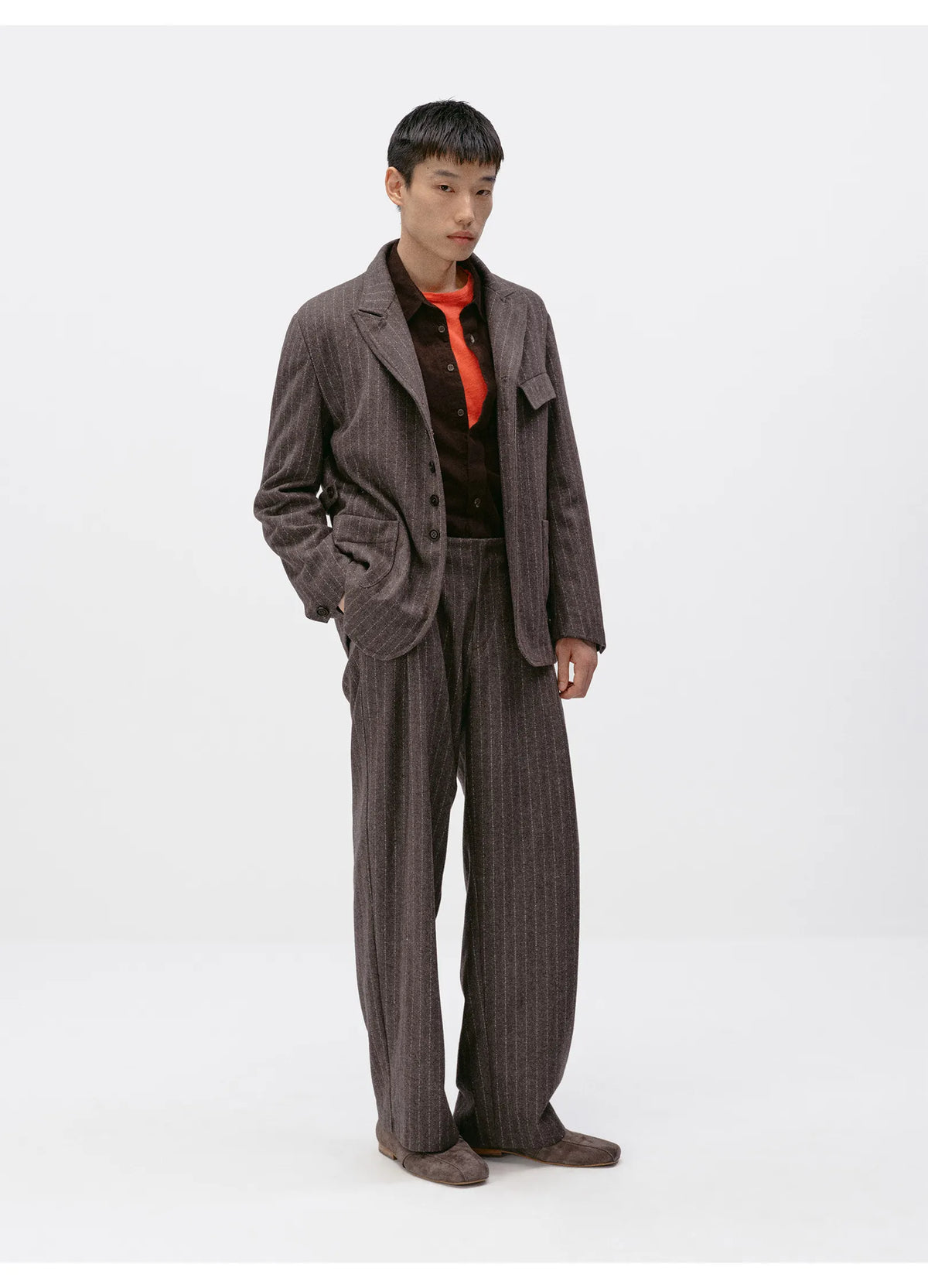 Pinstripe Wool Blazer
