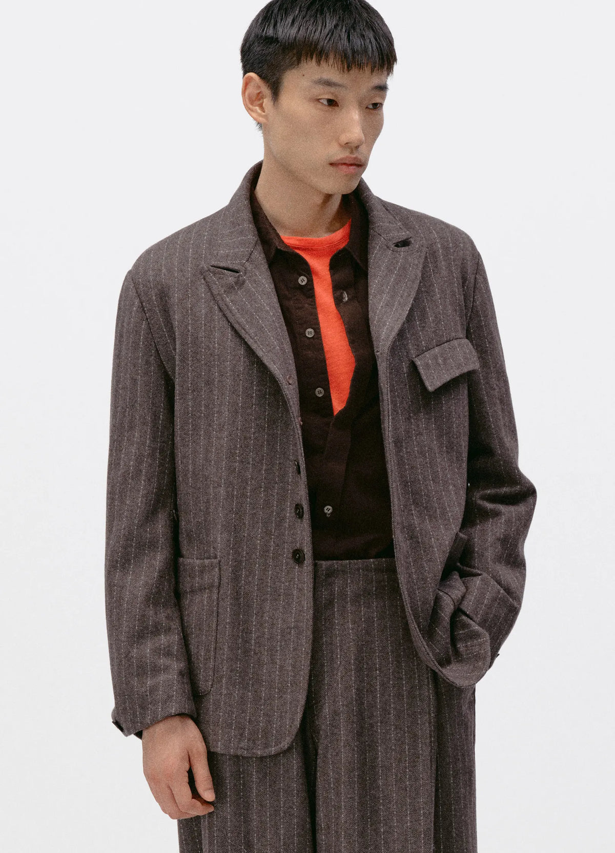 Pinstripe Wool Blazer