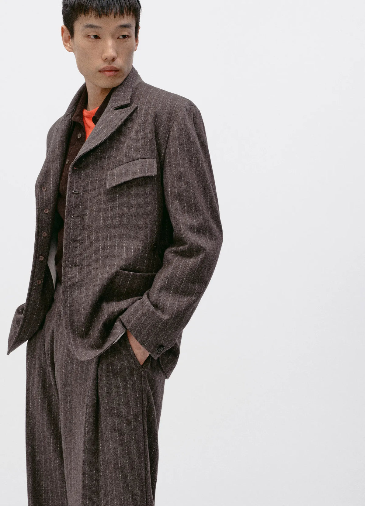 Pinstripe Wool Blazer
