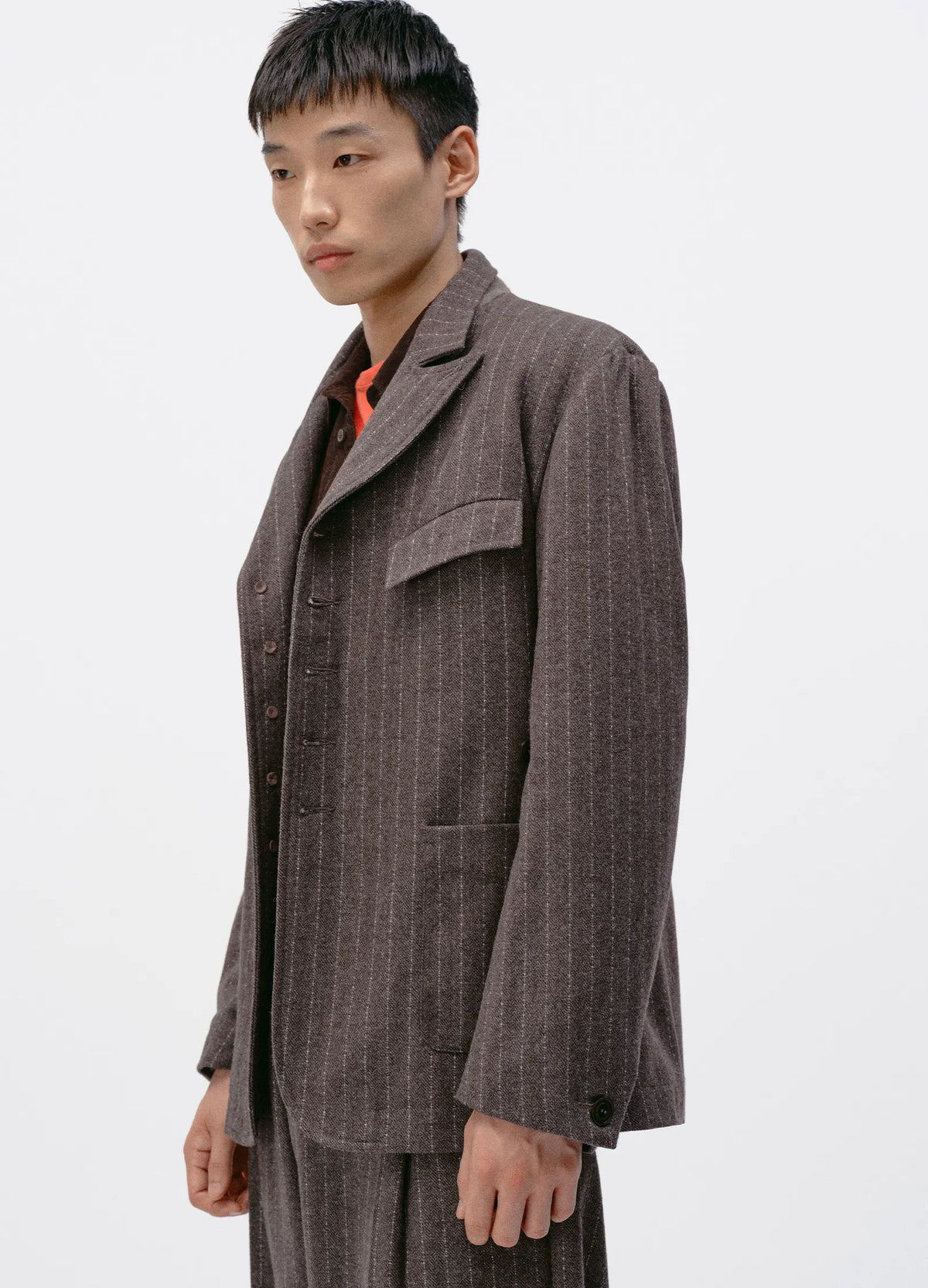 Pinstripe Wool Blazer