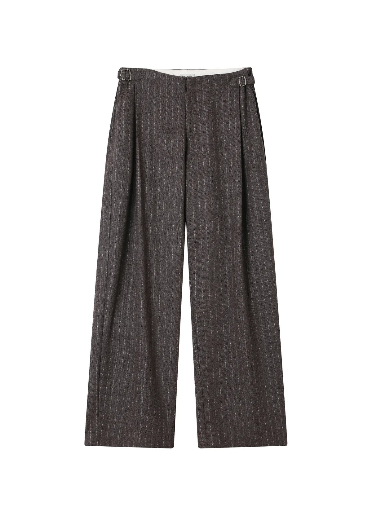 Pinstripe Wool Suit Trousers