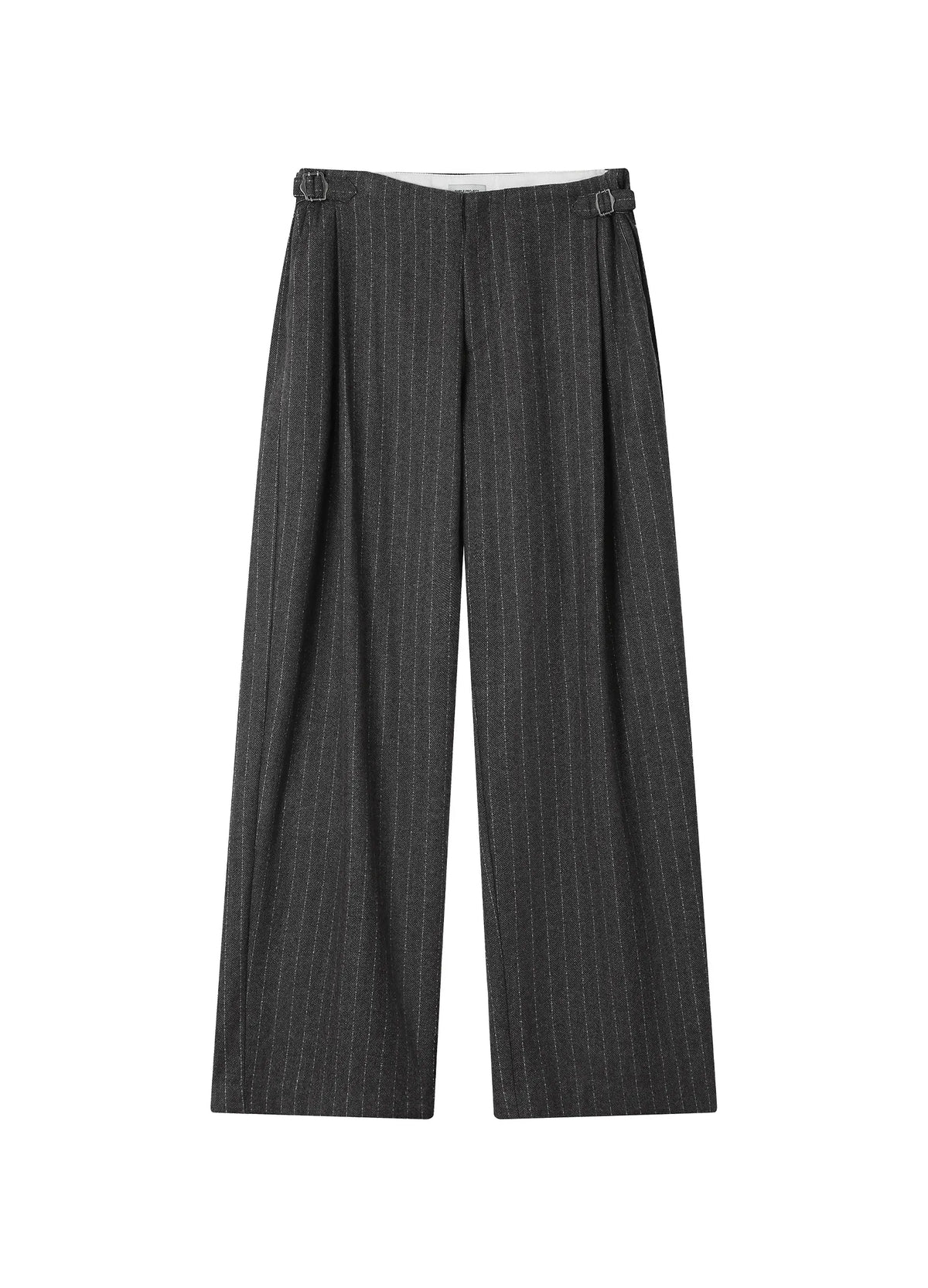 Pinstripe Wool Suit Trousers
