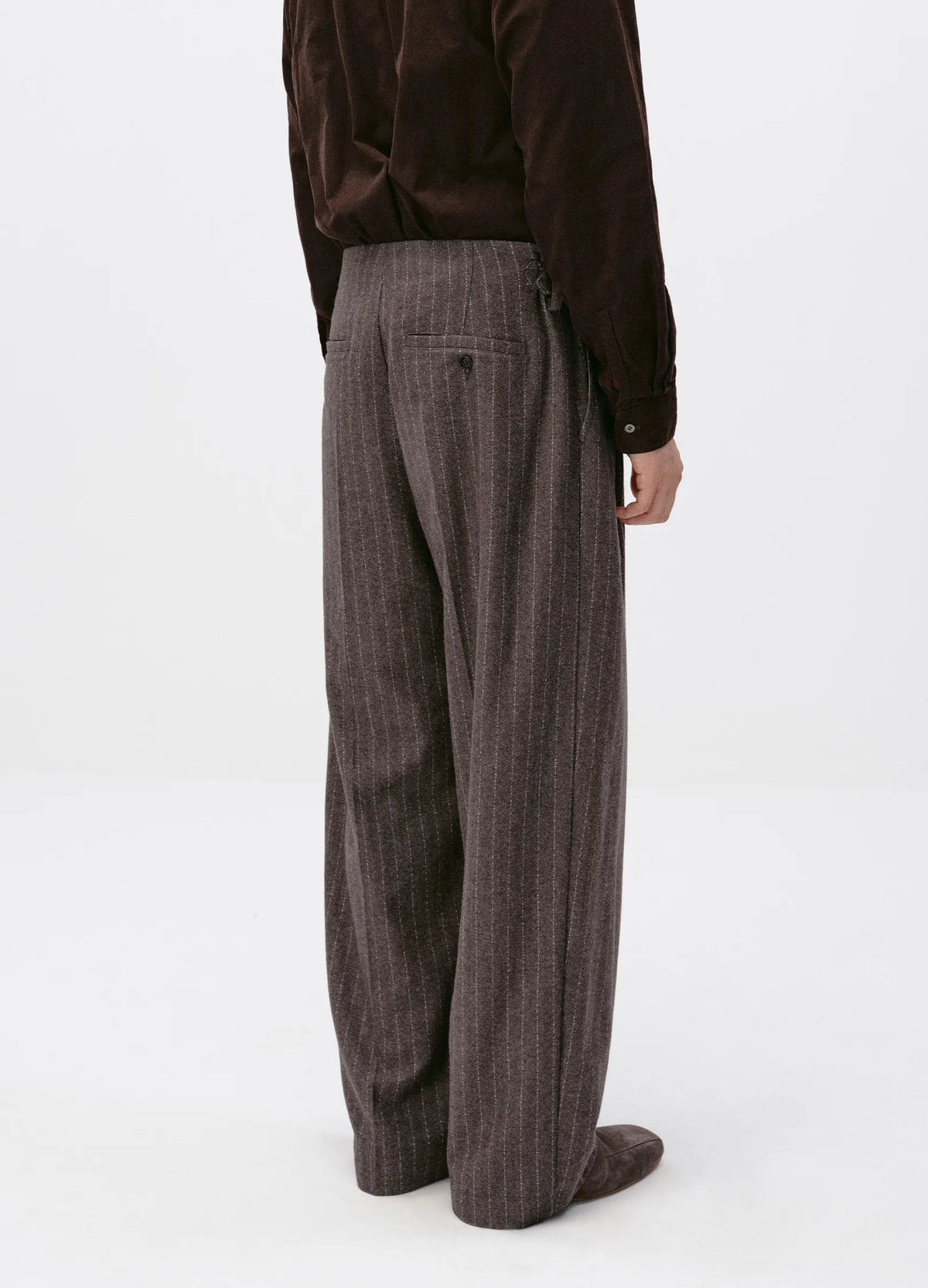 Pinstripe Wool Suit Trousers