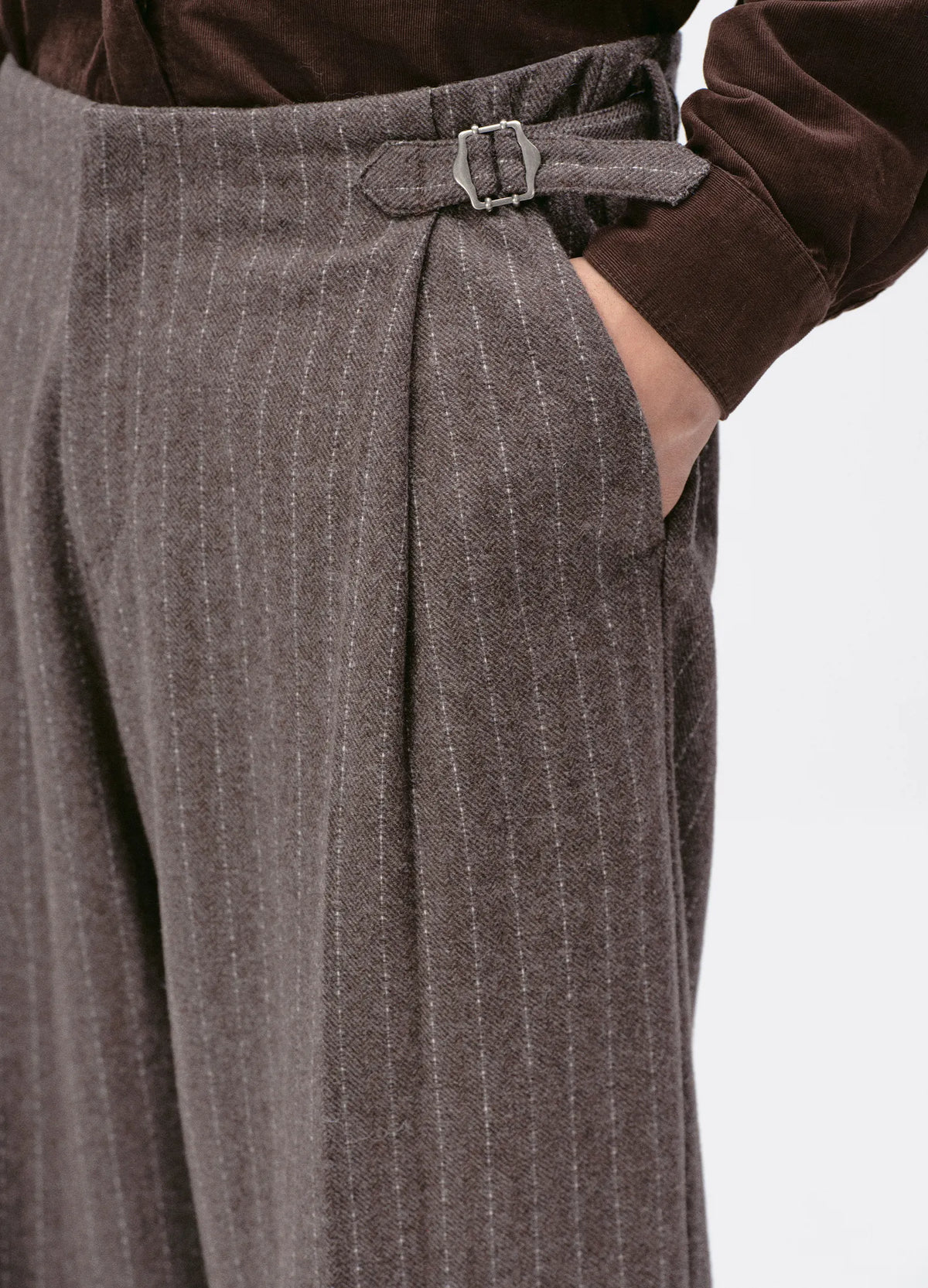 Pinstripe Wool Suit Trousers