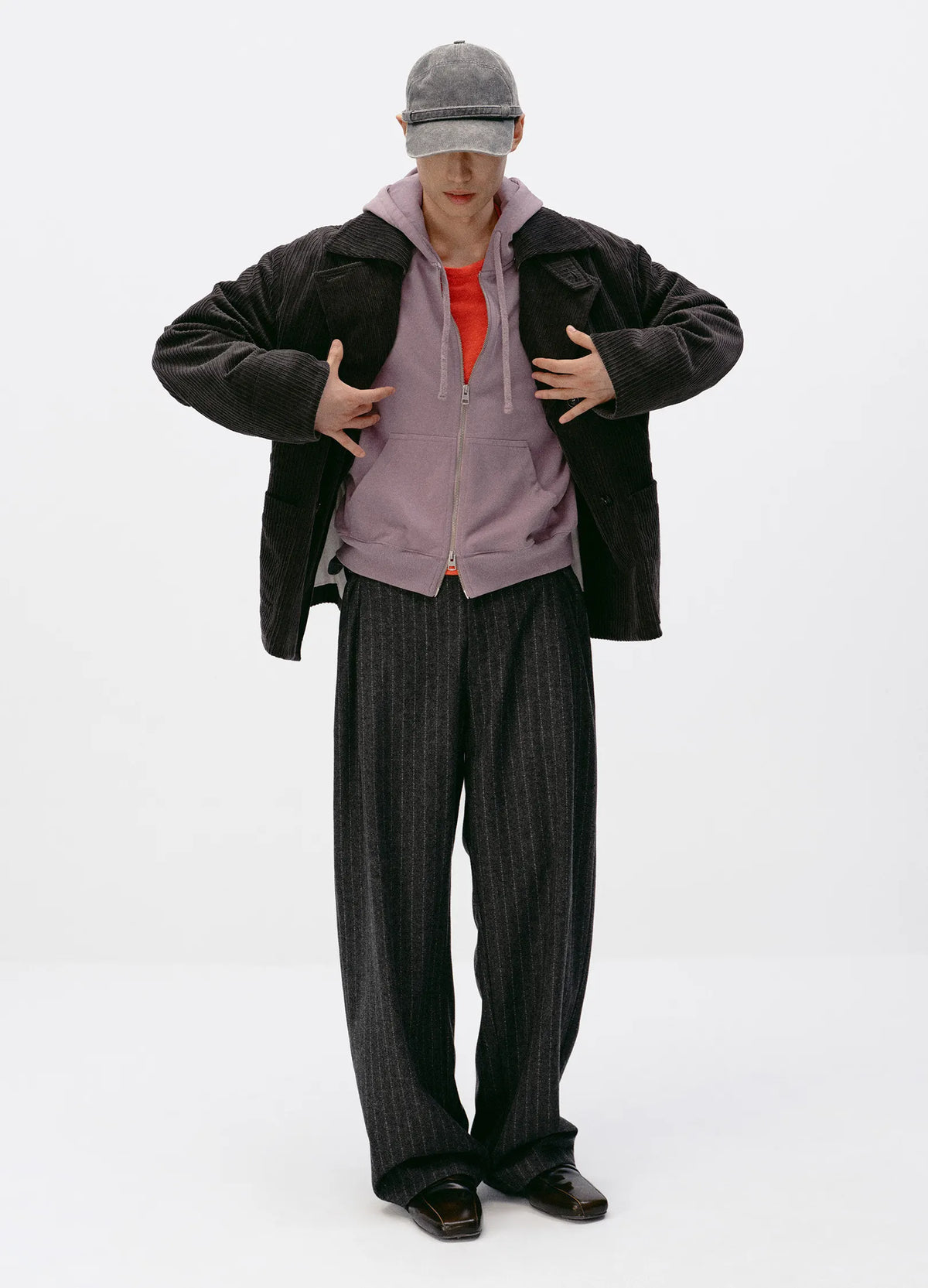 Pinstripe Wool Suit Trousers