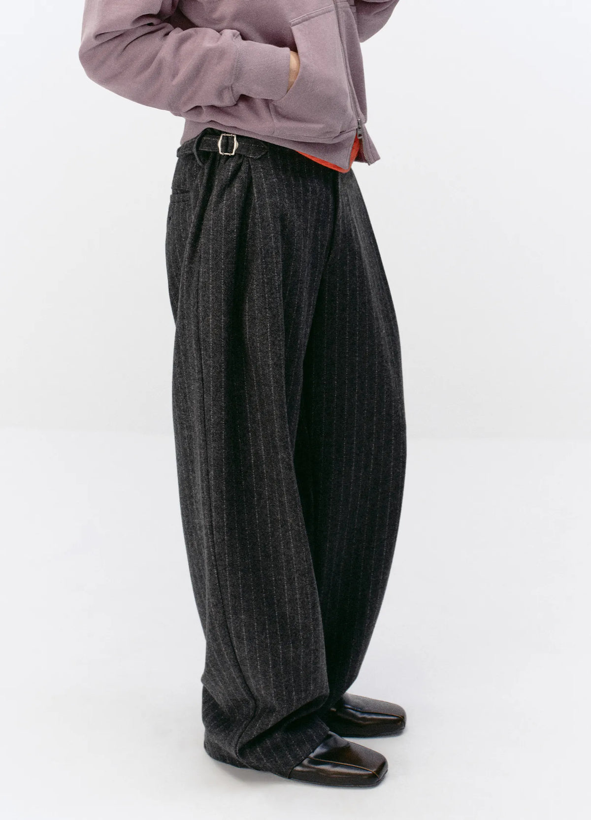 Pinstripe Wool Suit Trousers