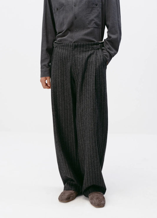 Pinstripe Wool Suit Trousers