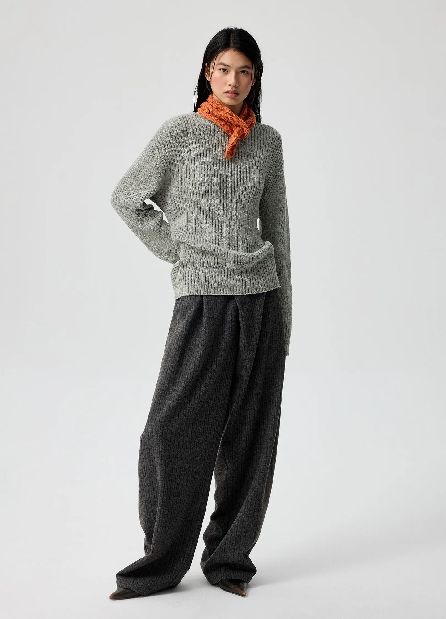 Pinstripe Wool Trousers