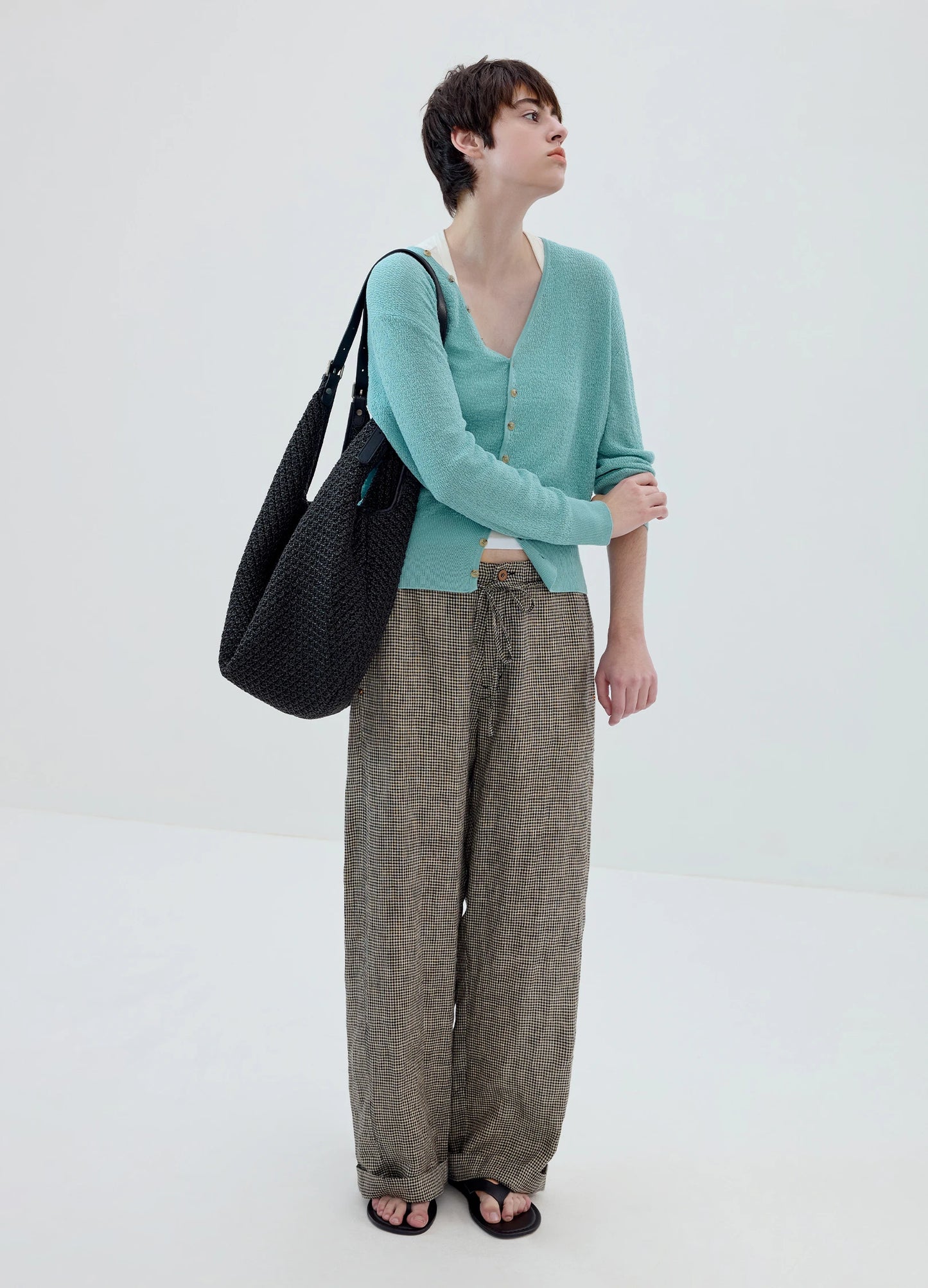 Plaid Linen Trousers