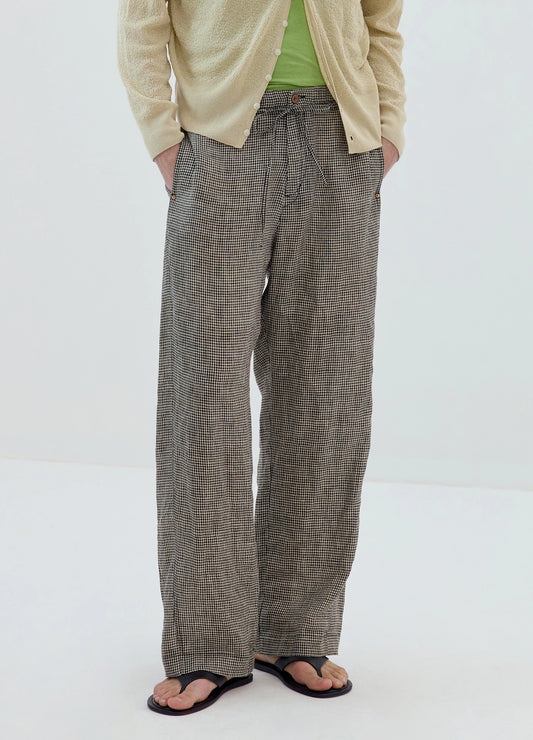 Plaid Linen Trousers