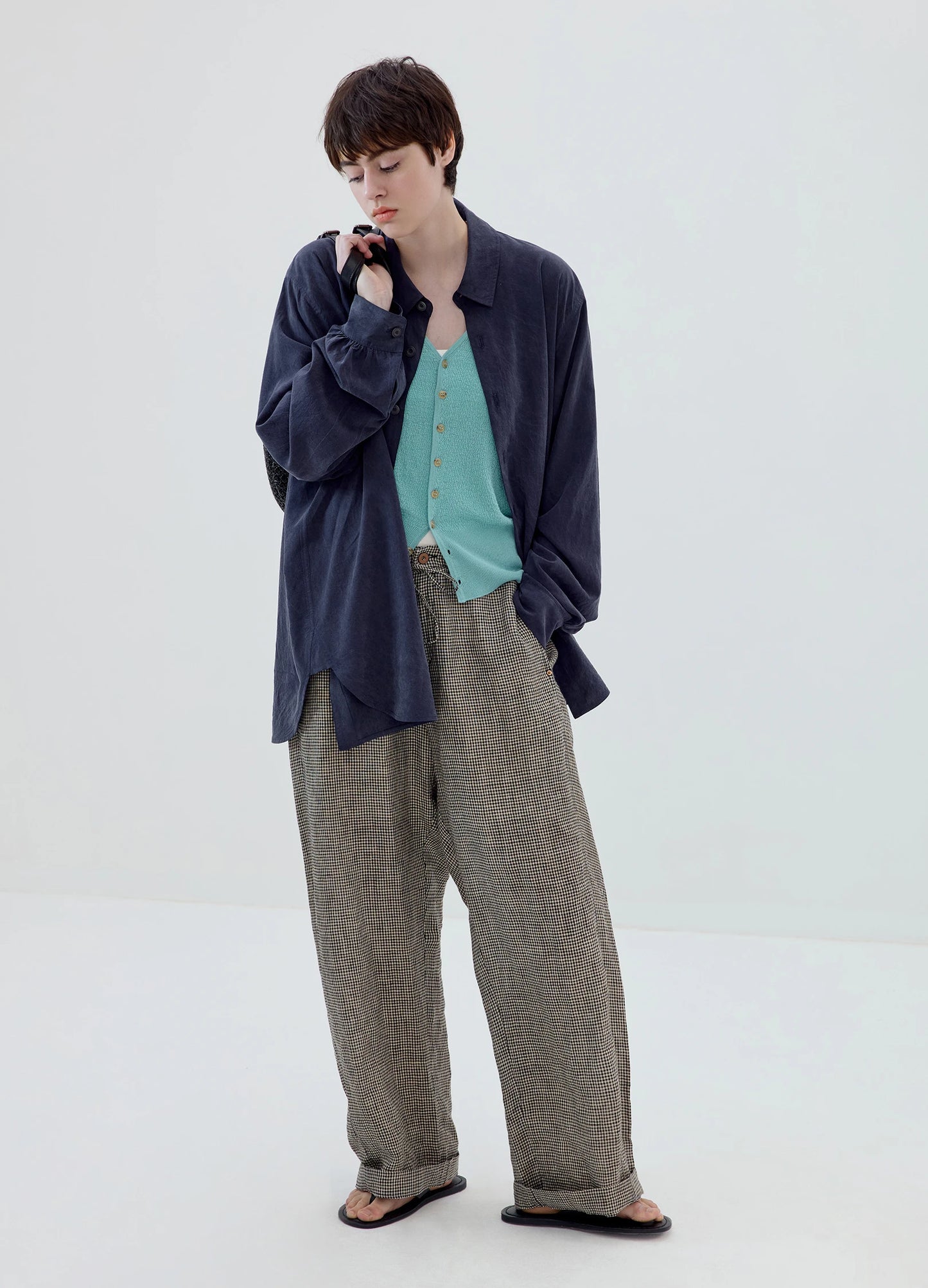 Plaid Linen Trousers