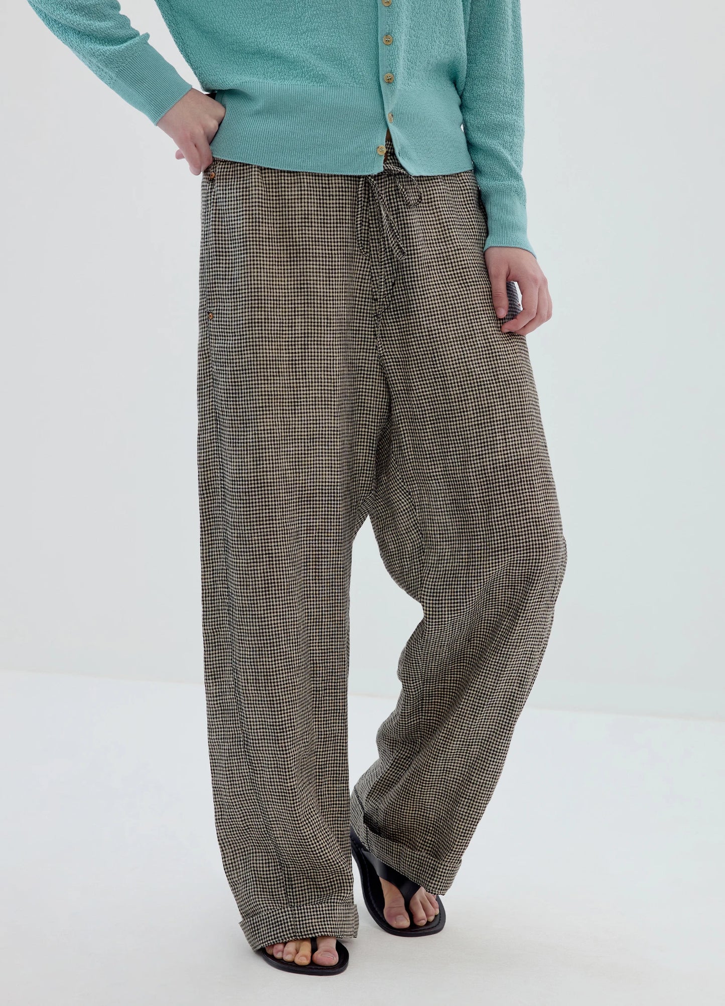 Plaid Linen Trousers