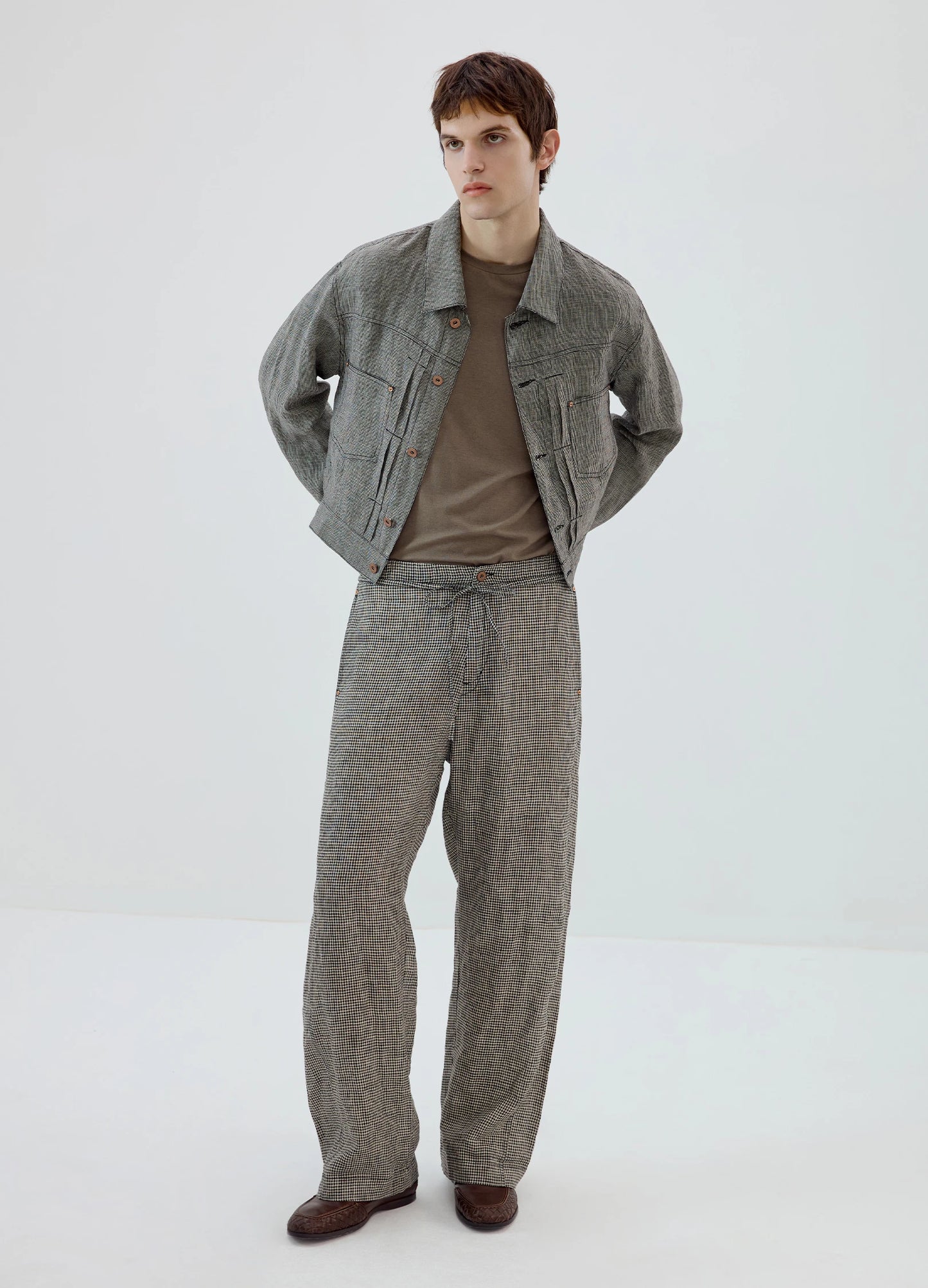 Plaid Linen Trousers