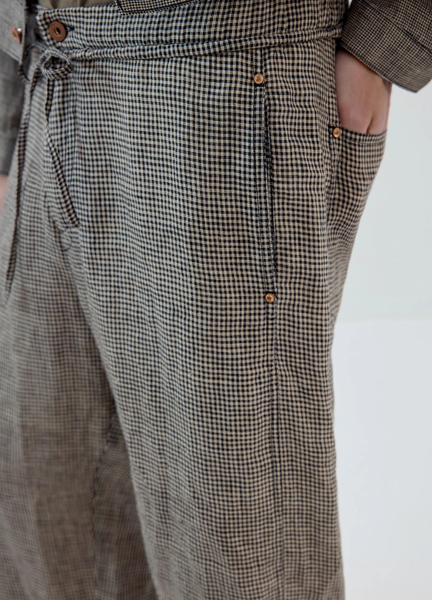 Plaid Linen Trousers
