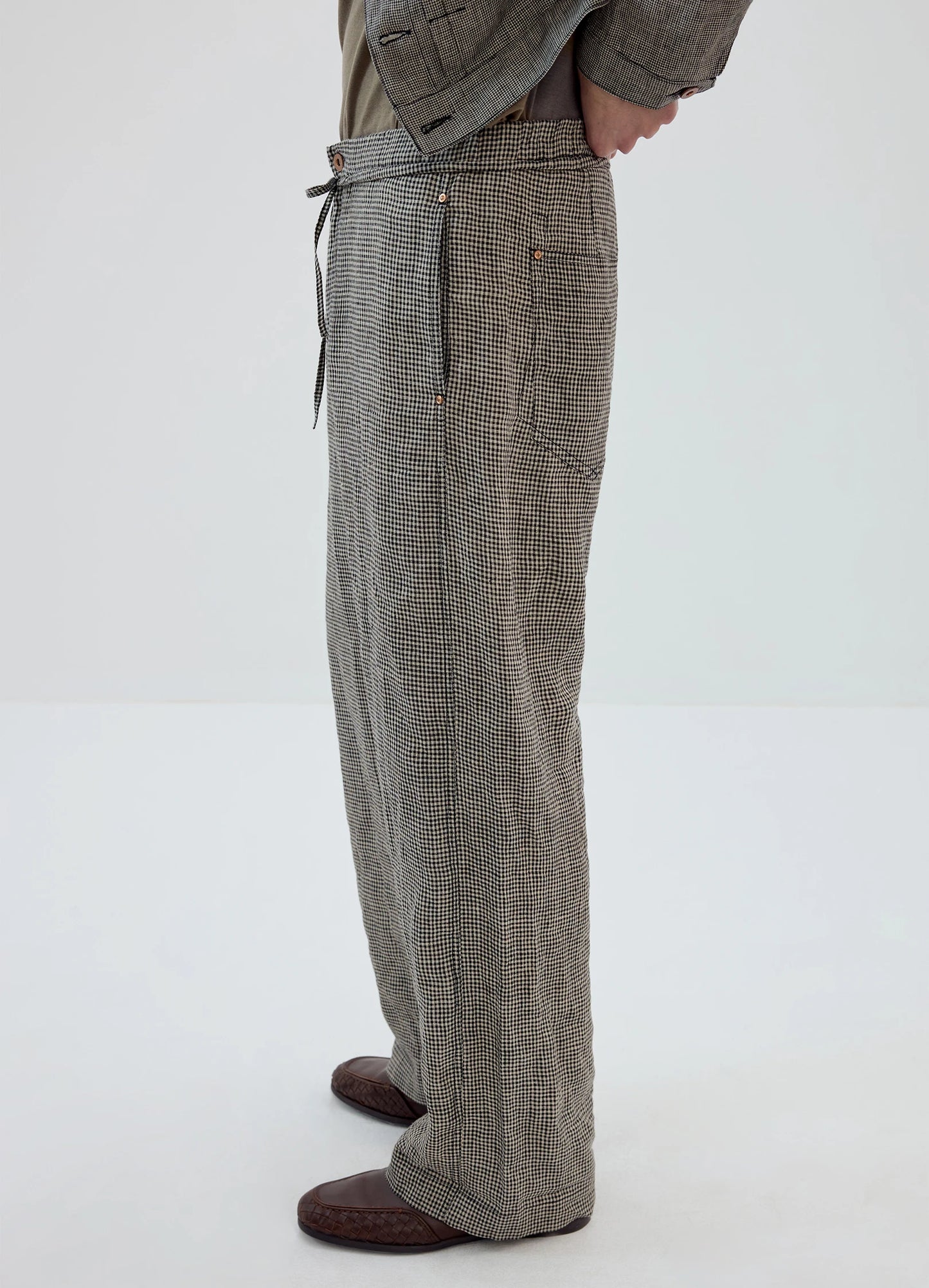 Plaid Linen Trousers