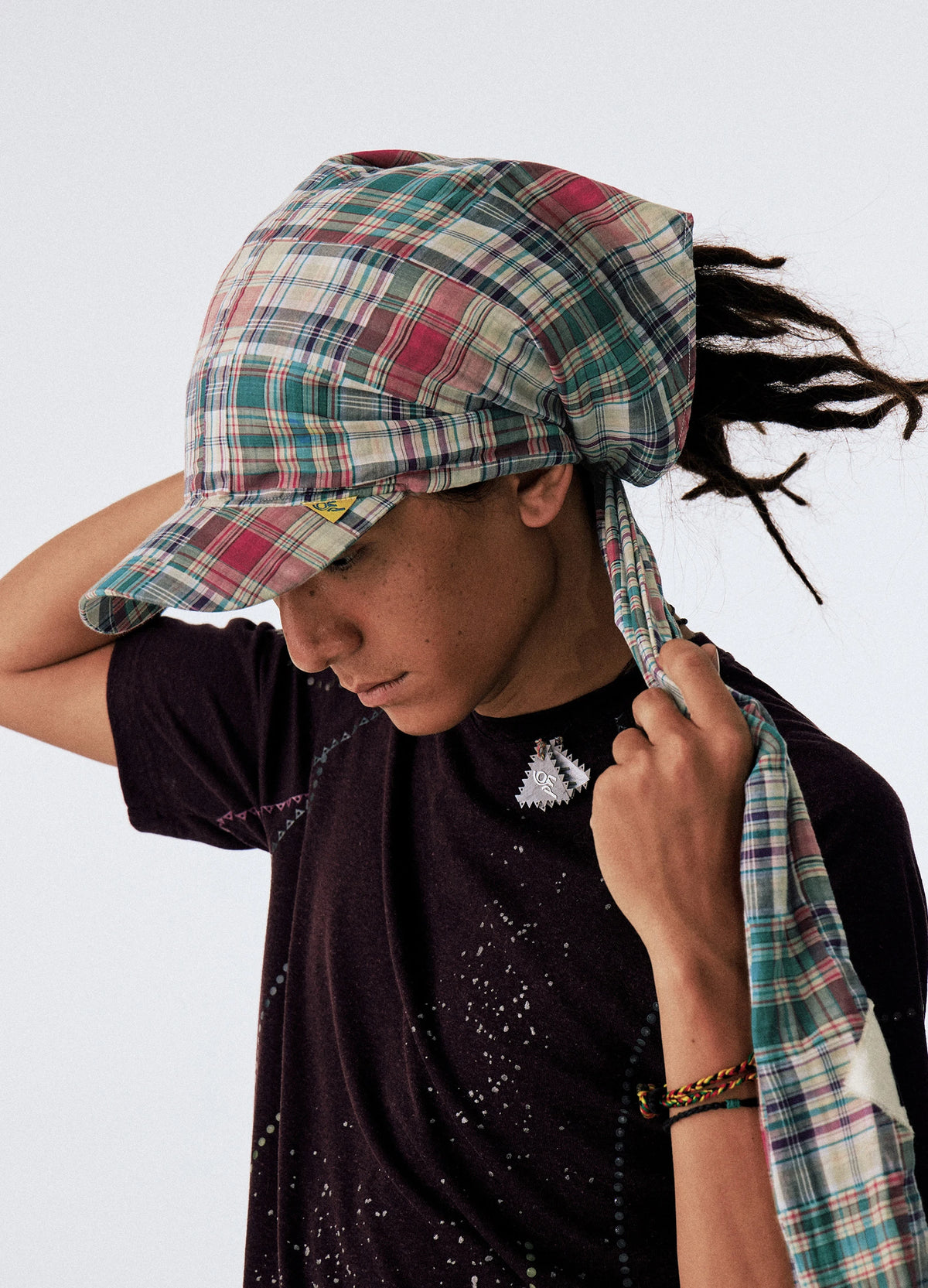 Plaid Scarf Cap