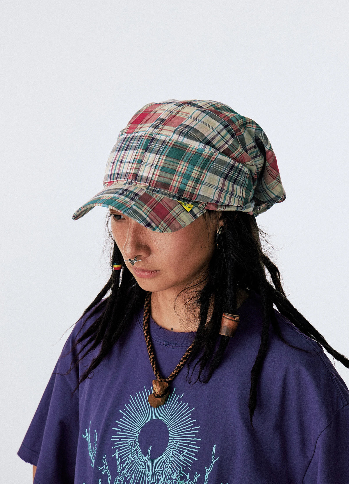 Plaid Scarf Cap