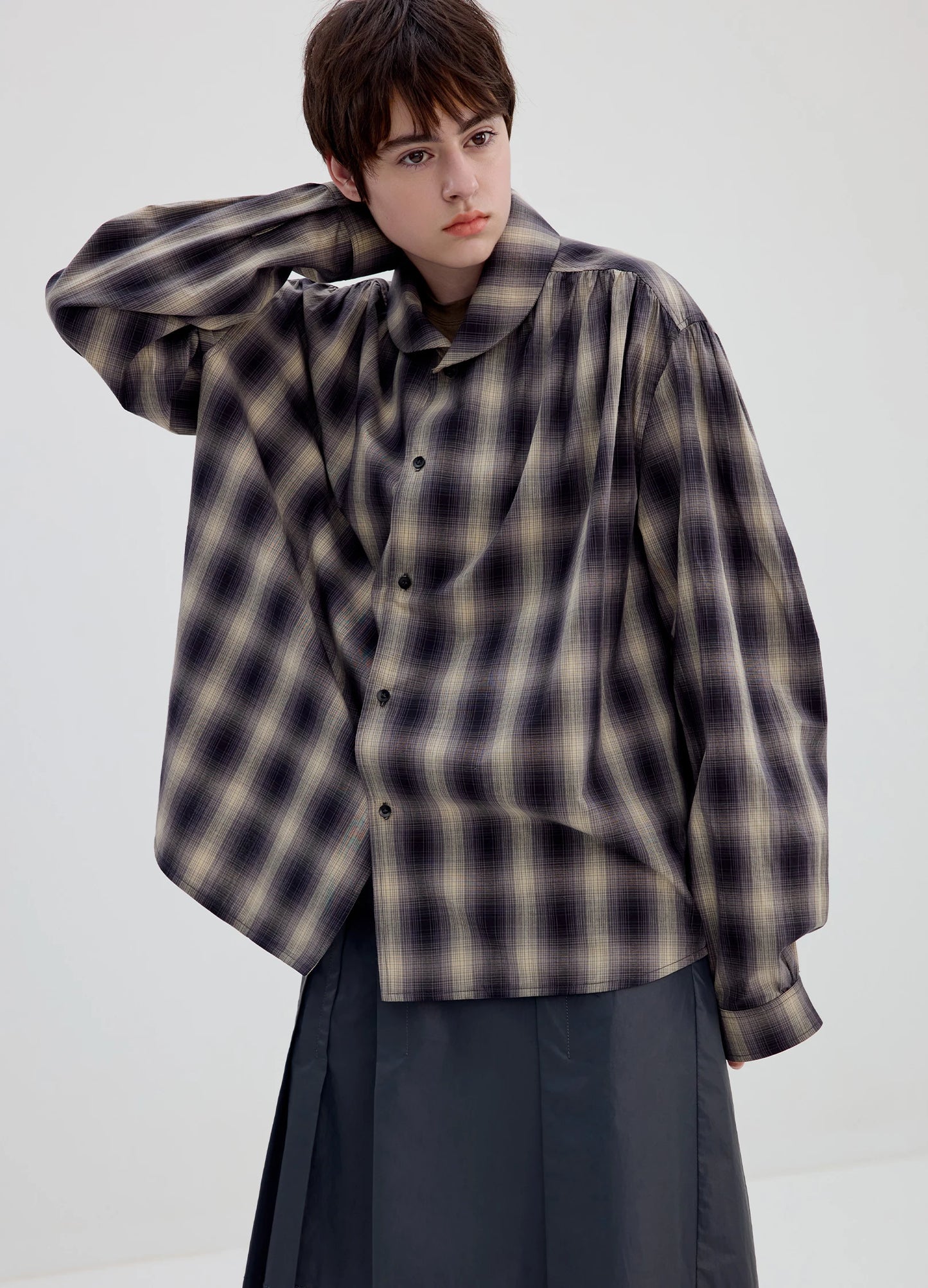 Plaid Shawl Shirt