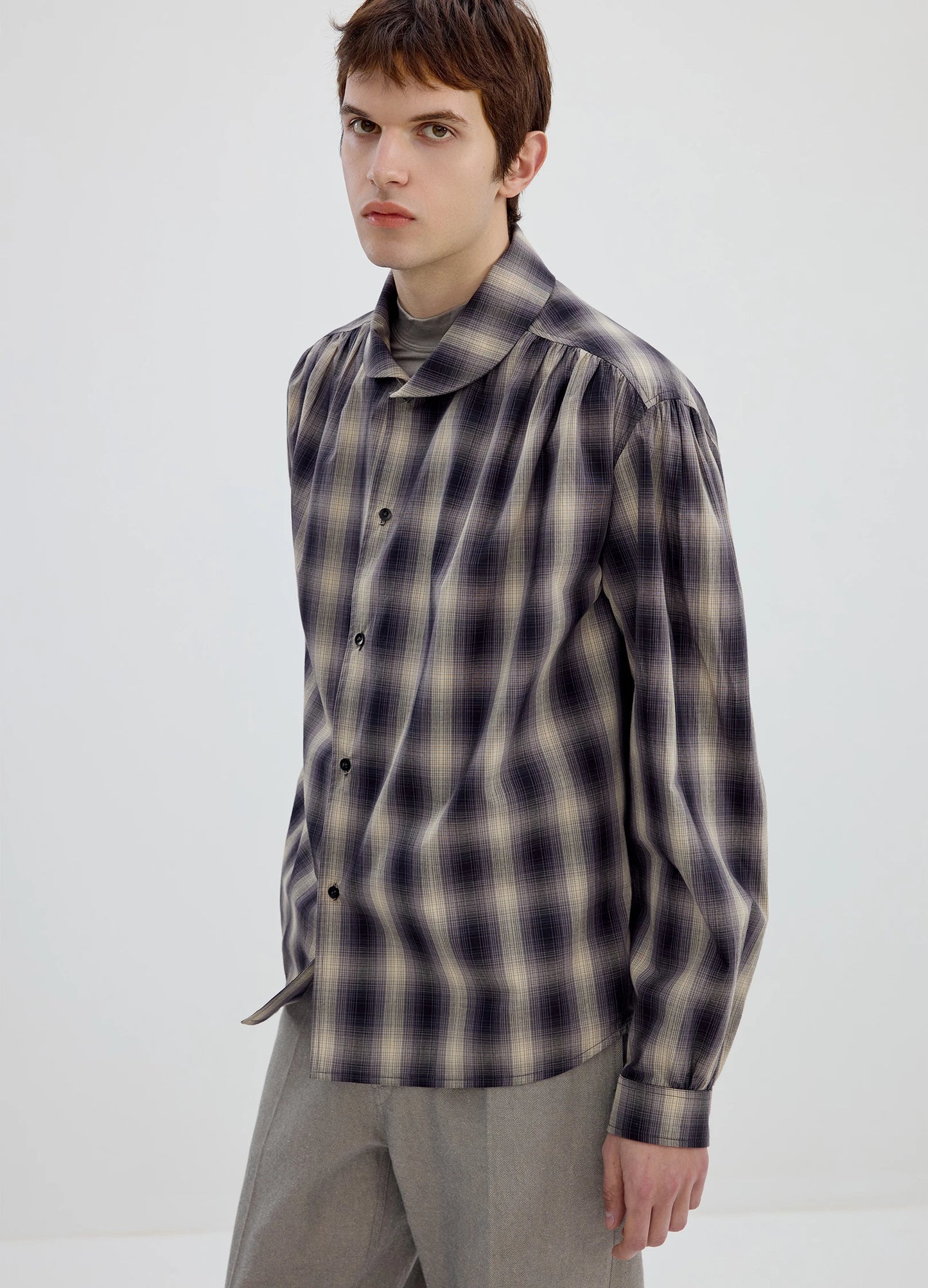 Plaid Shawl Shirt