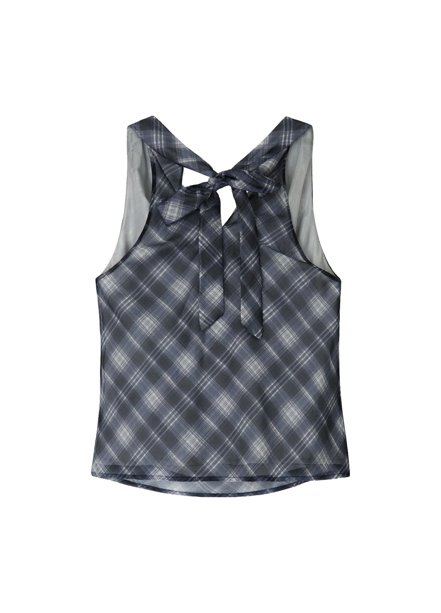 Plaid Silk Top