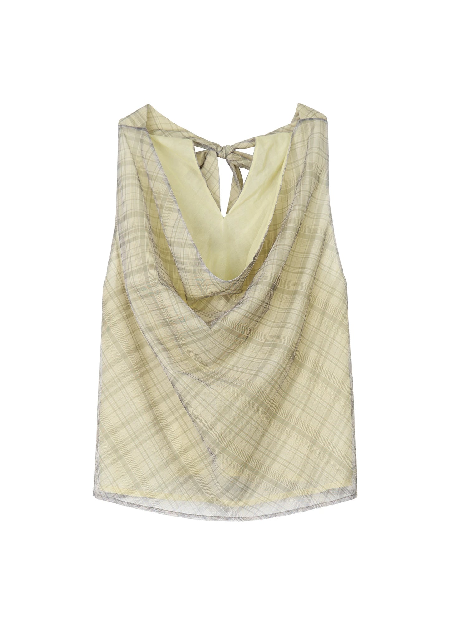 Plaid Silk Top