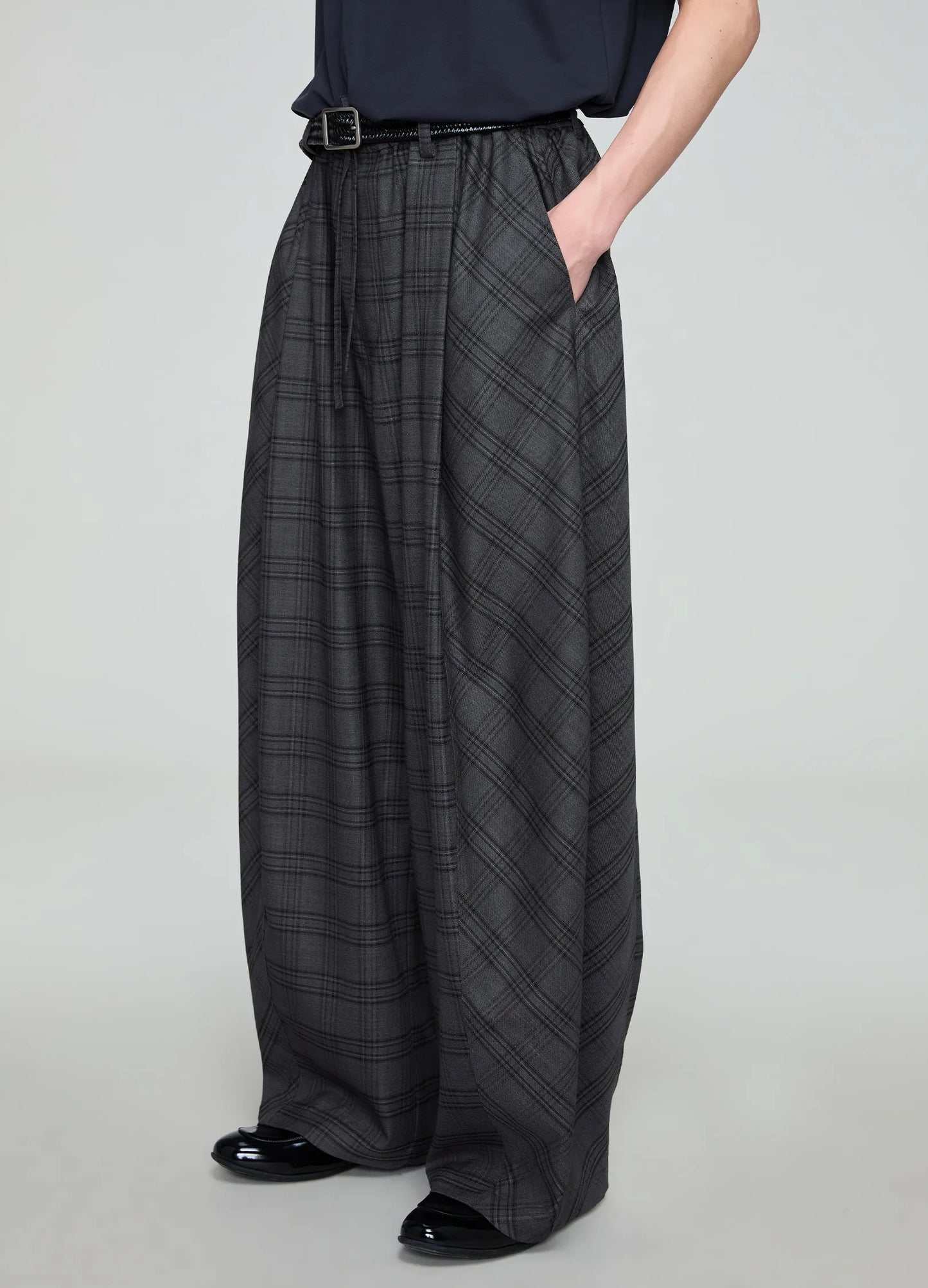 Plaid Wide Pleats
