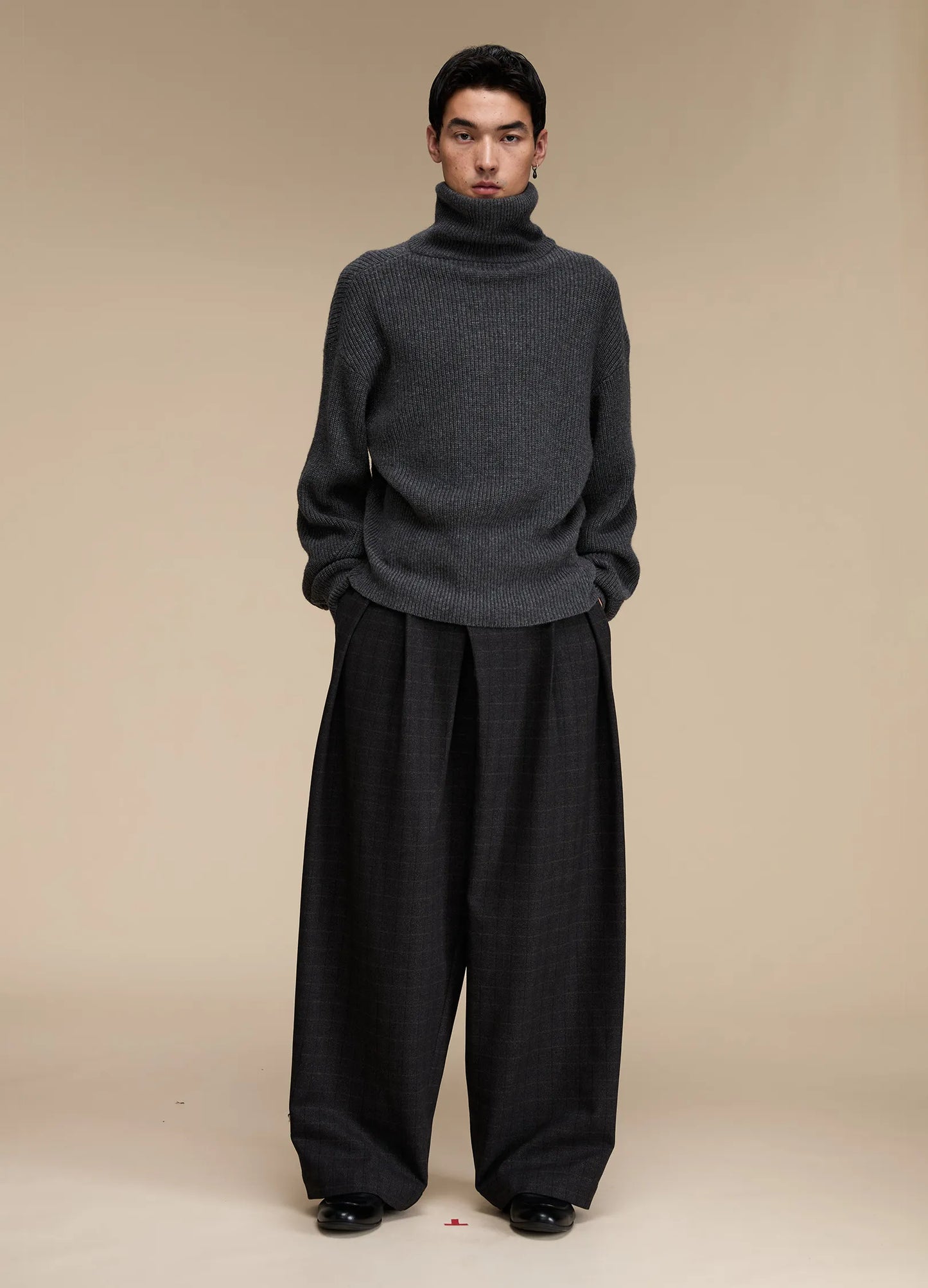 Plaid Wide Suit Trousers