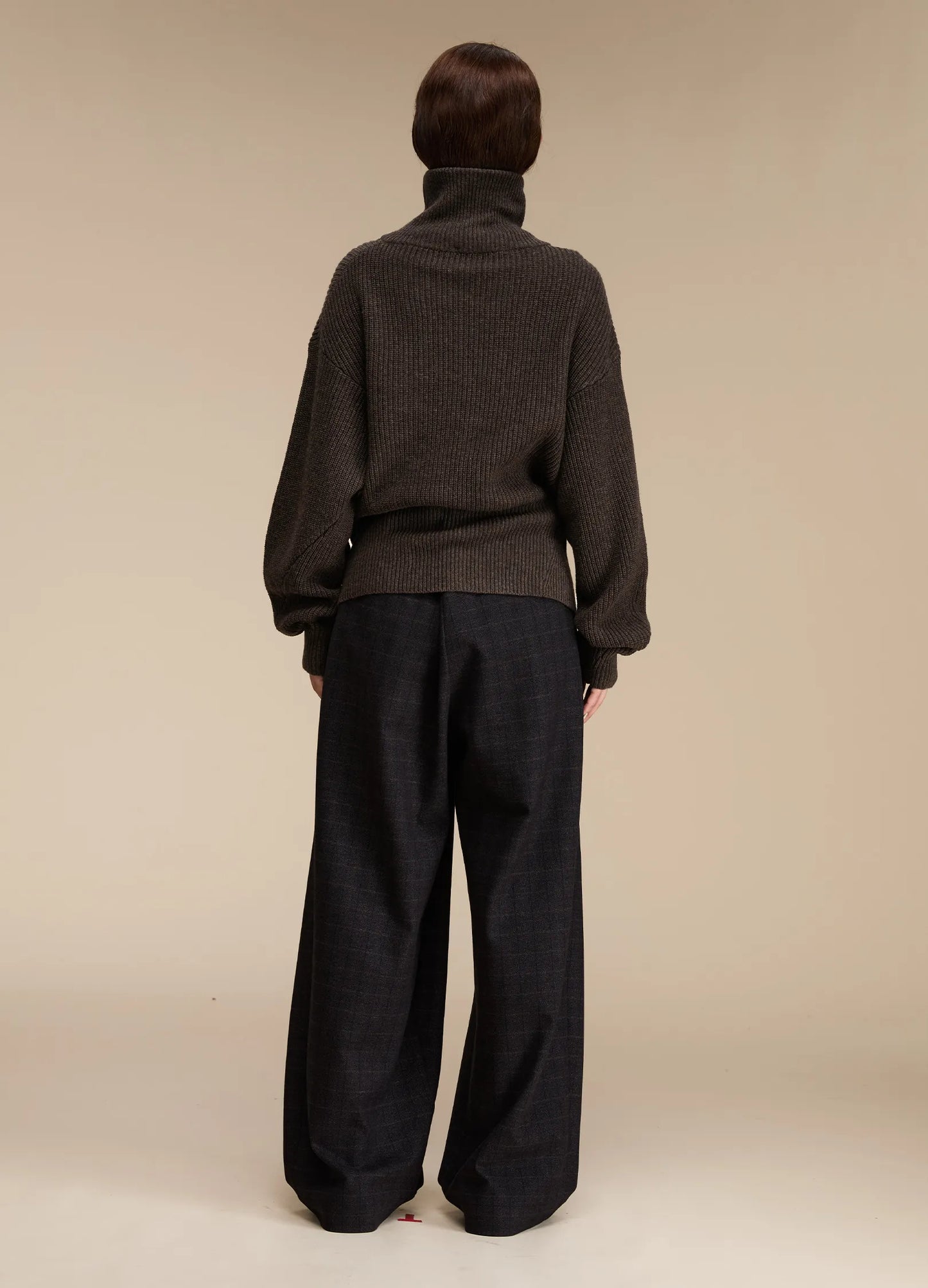 Plaid Wide Suit Trousers