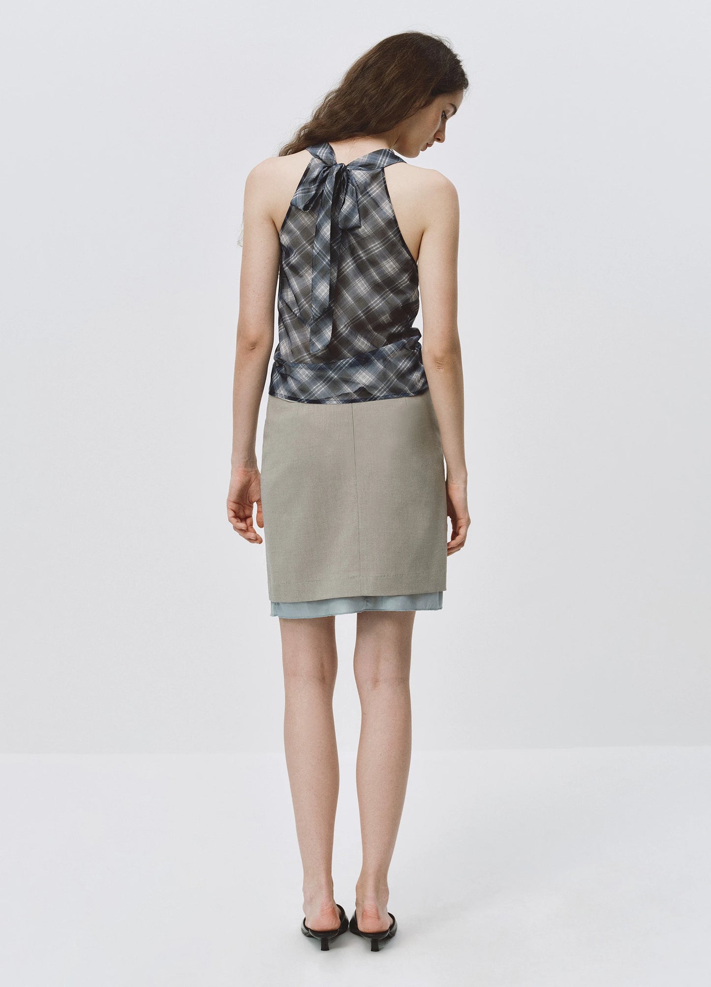 Pleated Belt Skirt