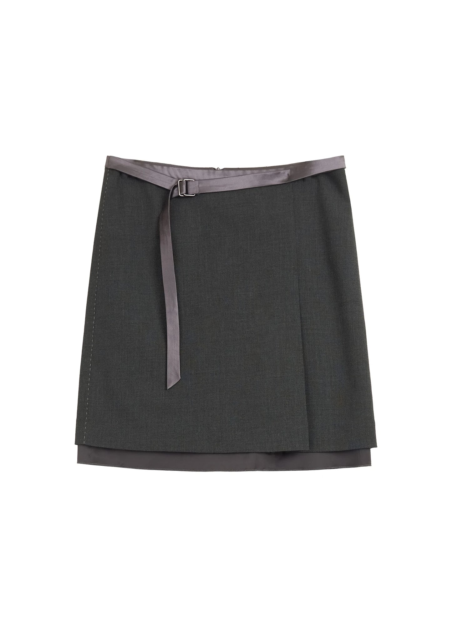 Pleated Belt Skirt
